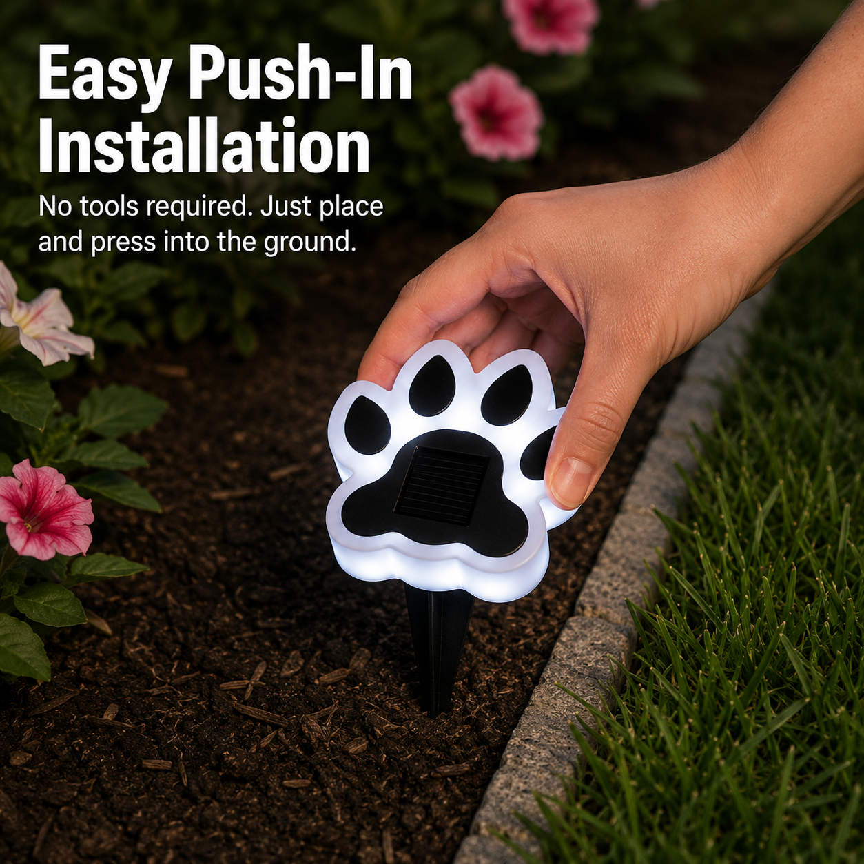 Solar Paw Path Lights for Yard, Garden & Walkway
