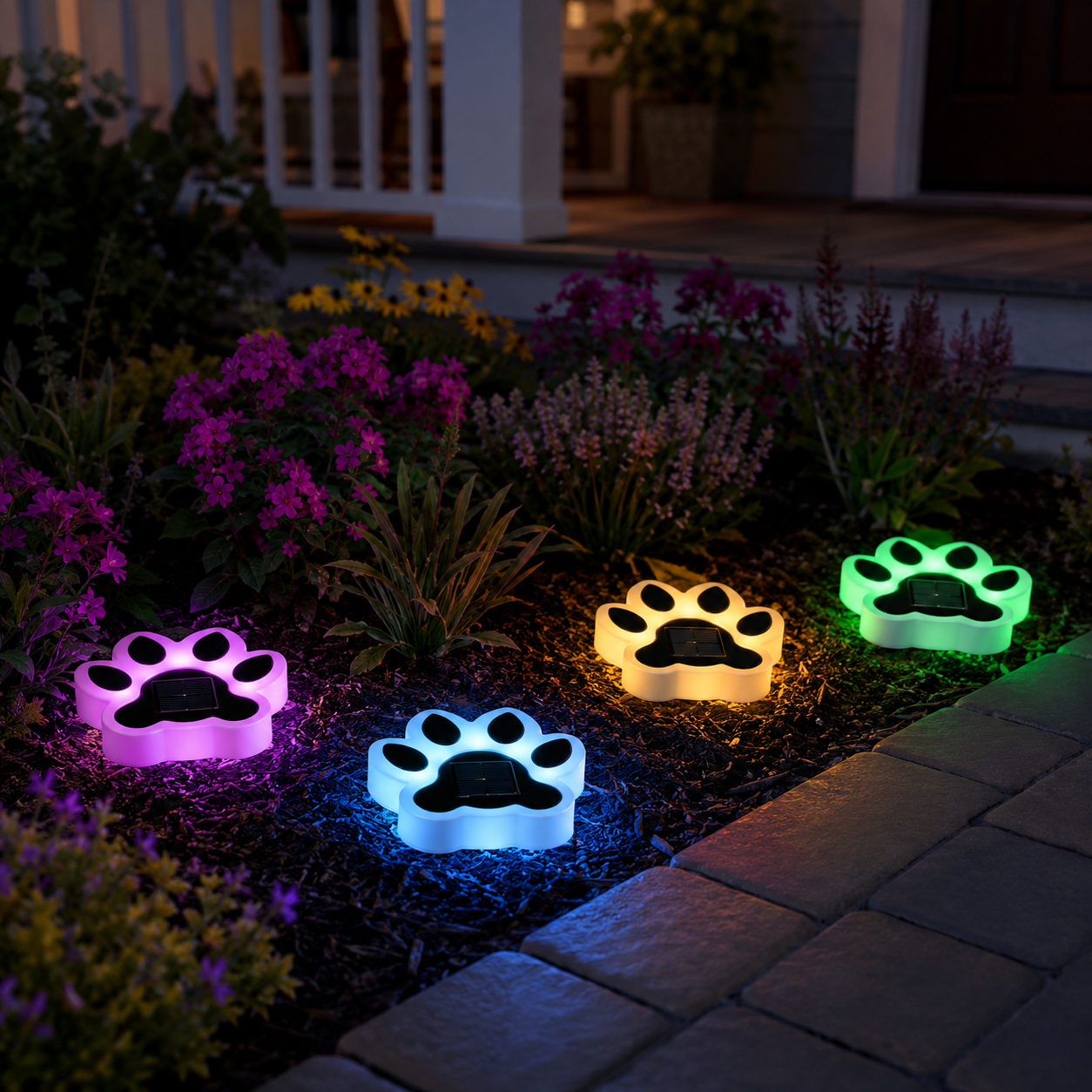 Solar Paw Path Lights for Yard, Garden & Walkway