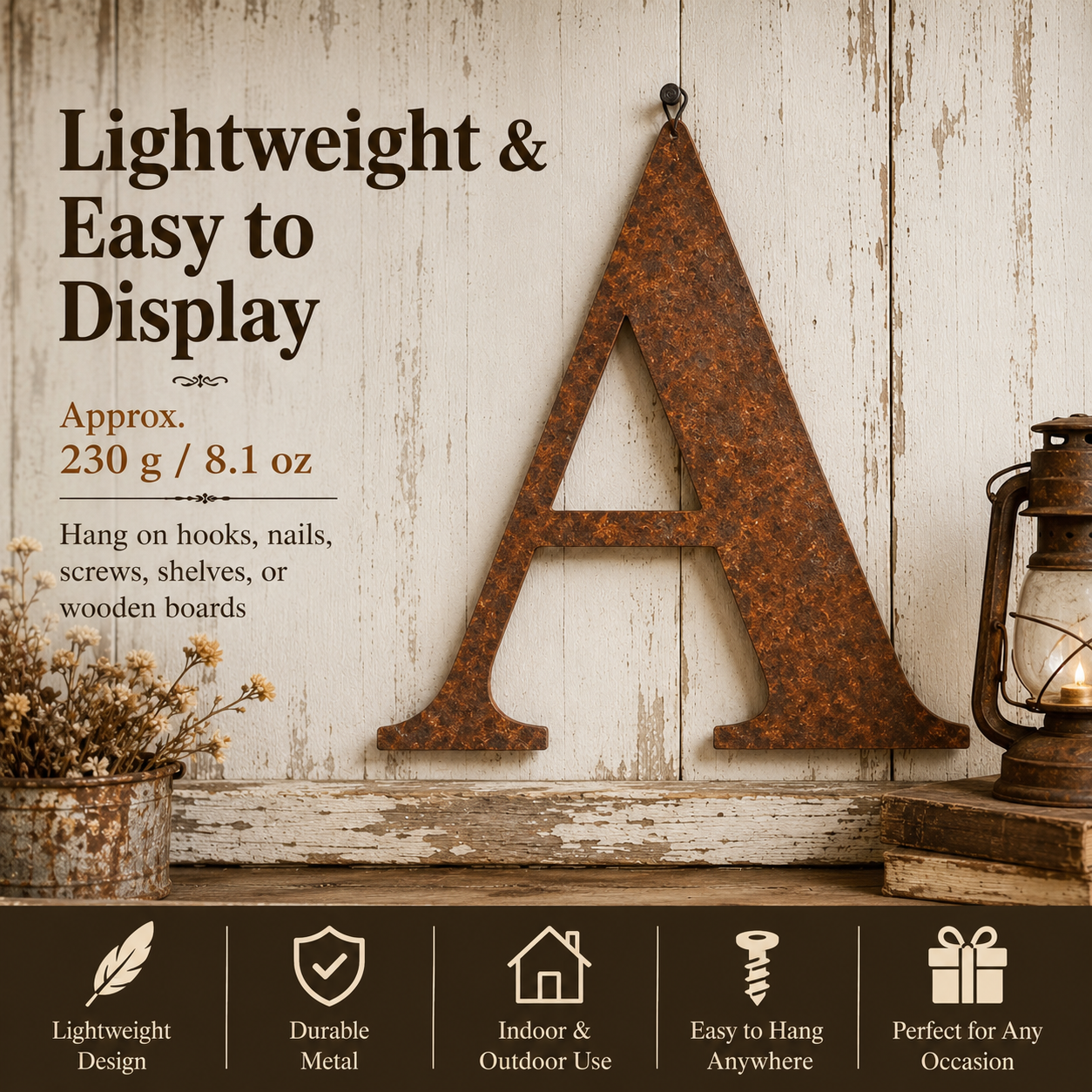 Rustic Metal Letter Wall Decor