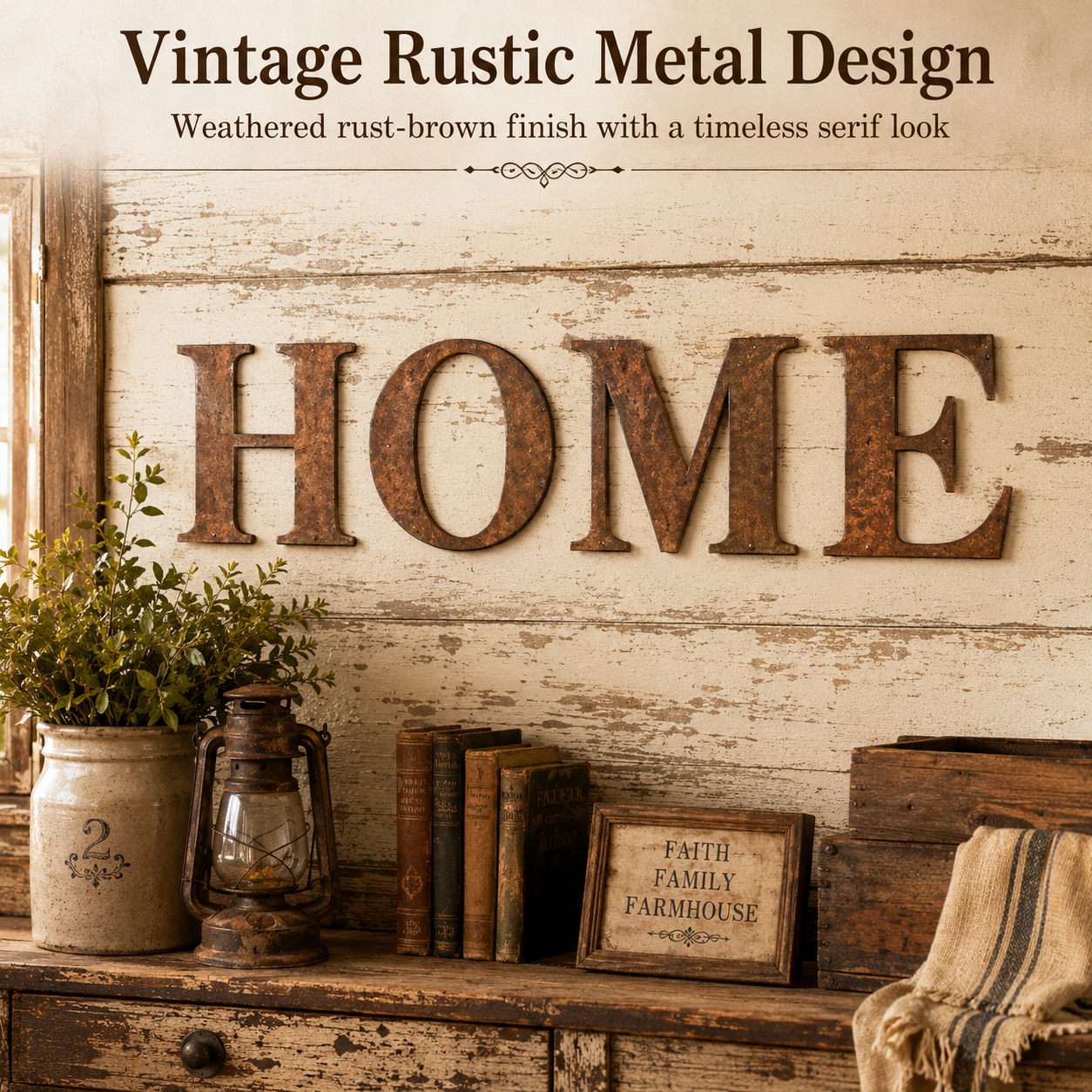 Rustic Metal Letter Wall Decor