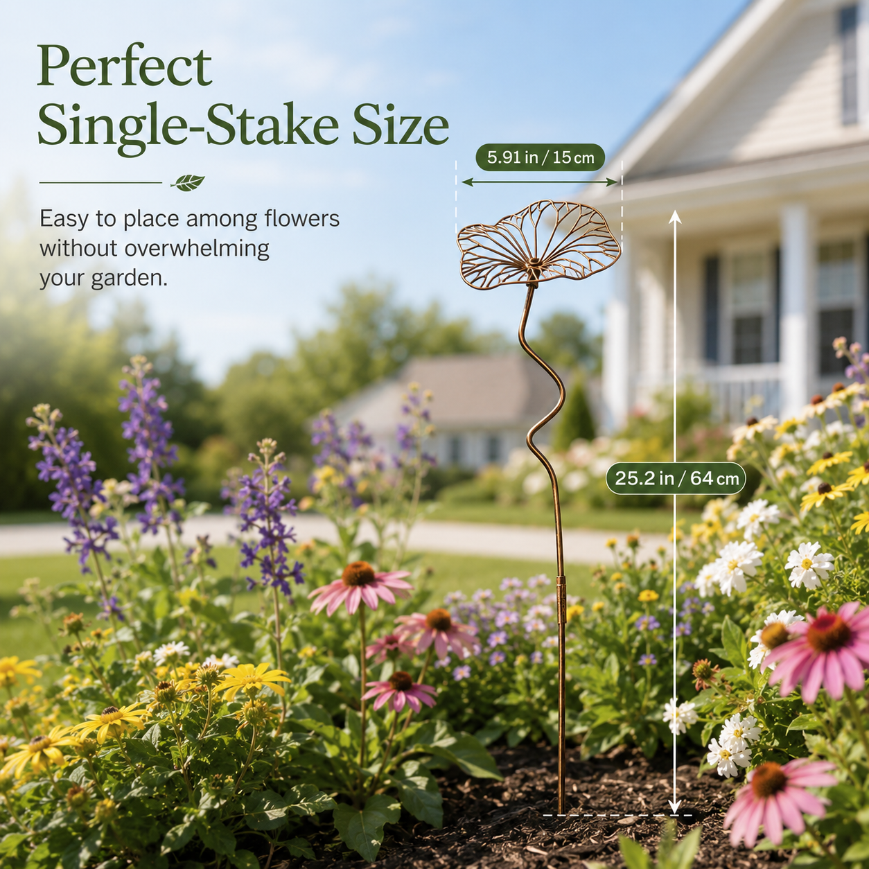 Rustic Metal Flower Garden Stake