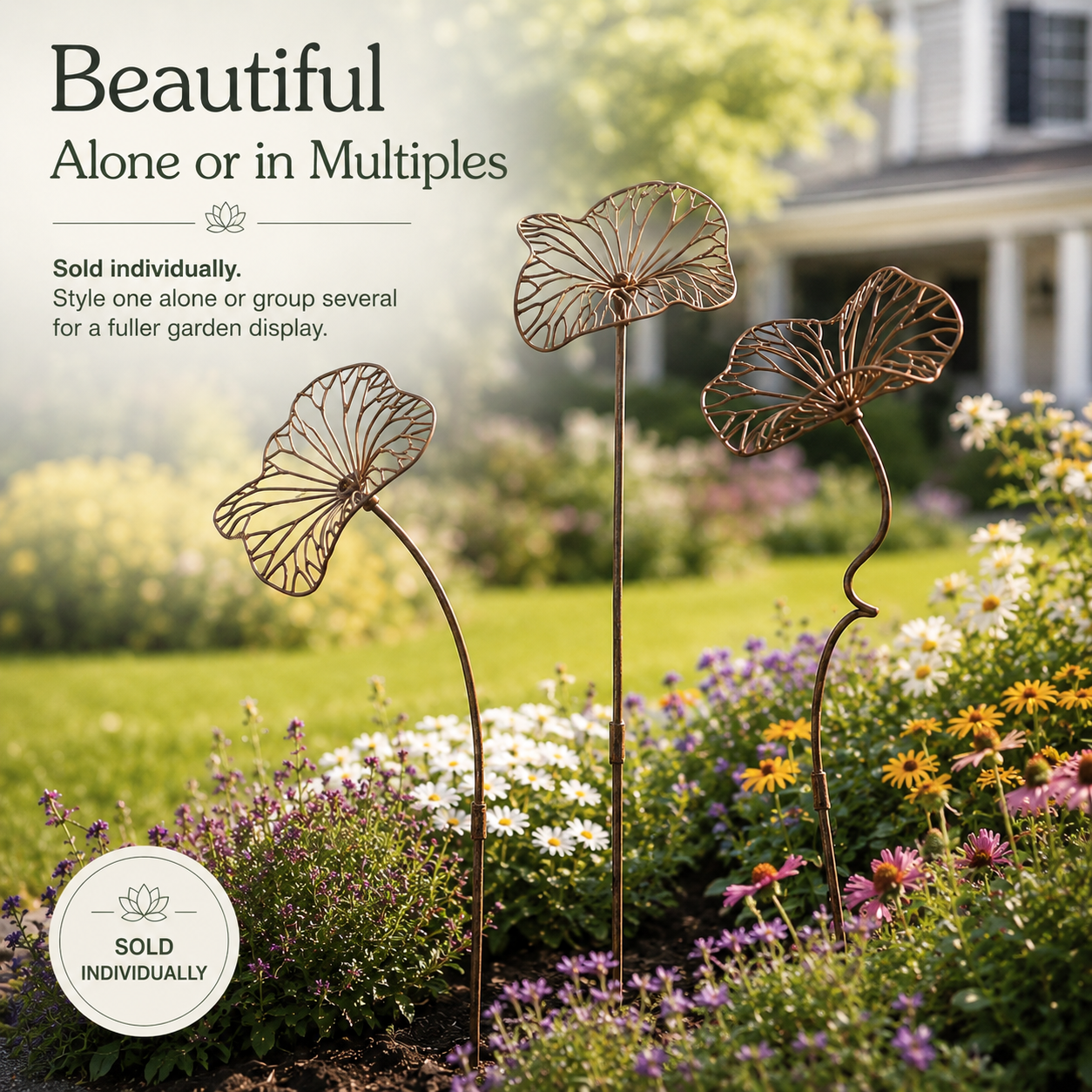 Rustic Metal Flower Garden Stake