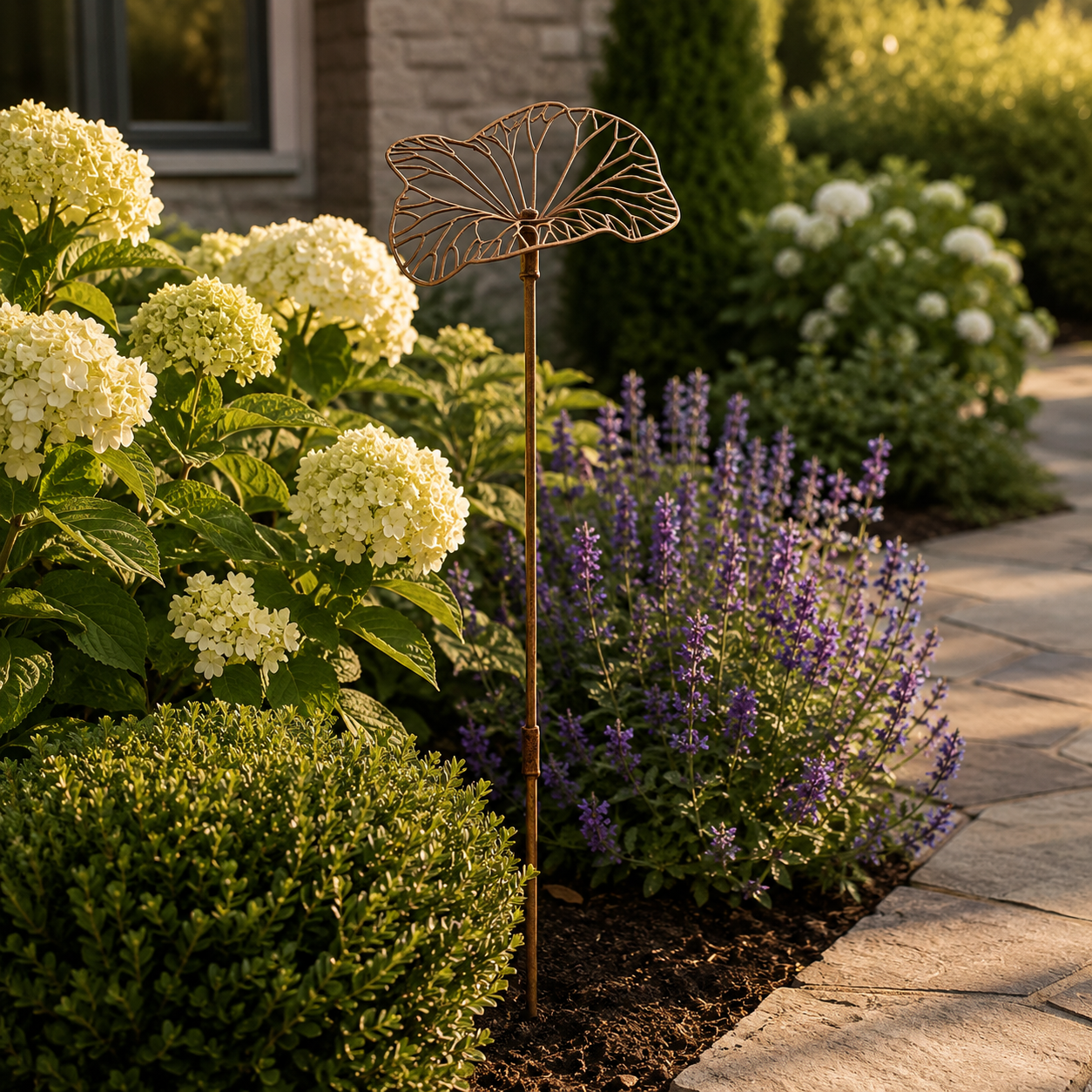 Rustic Metal Flower Garden Stake