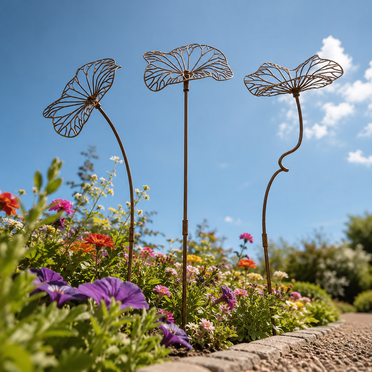 Rustic Metal Flower Garden Stake