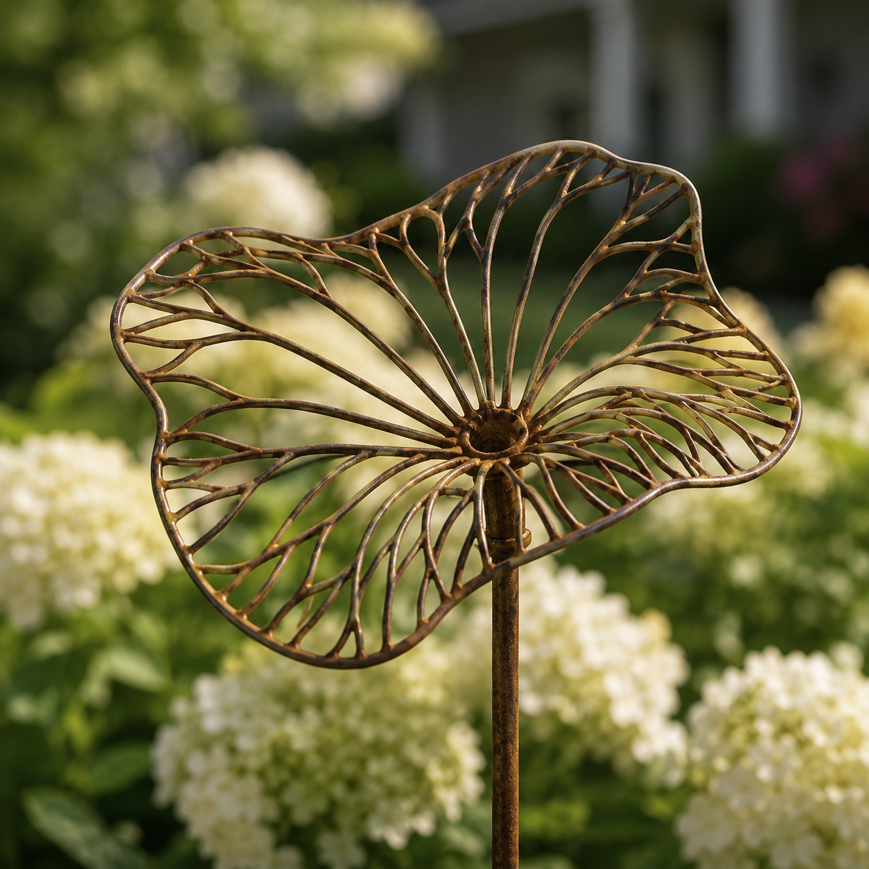 Rustic Metal Flower Garden Stake