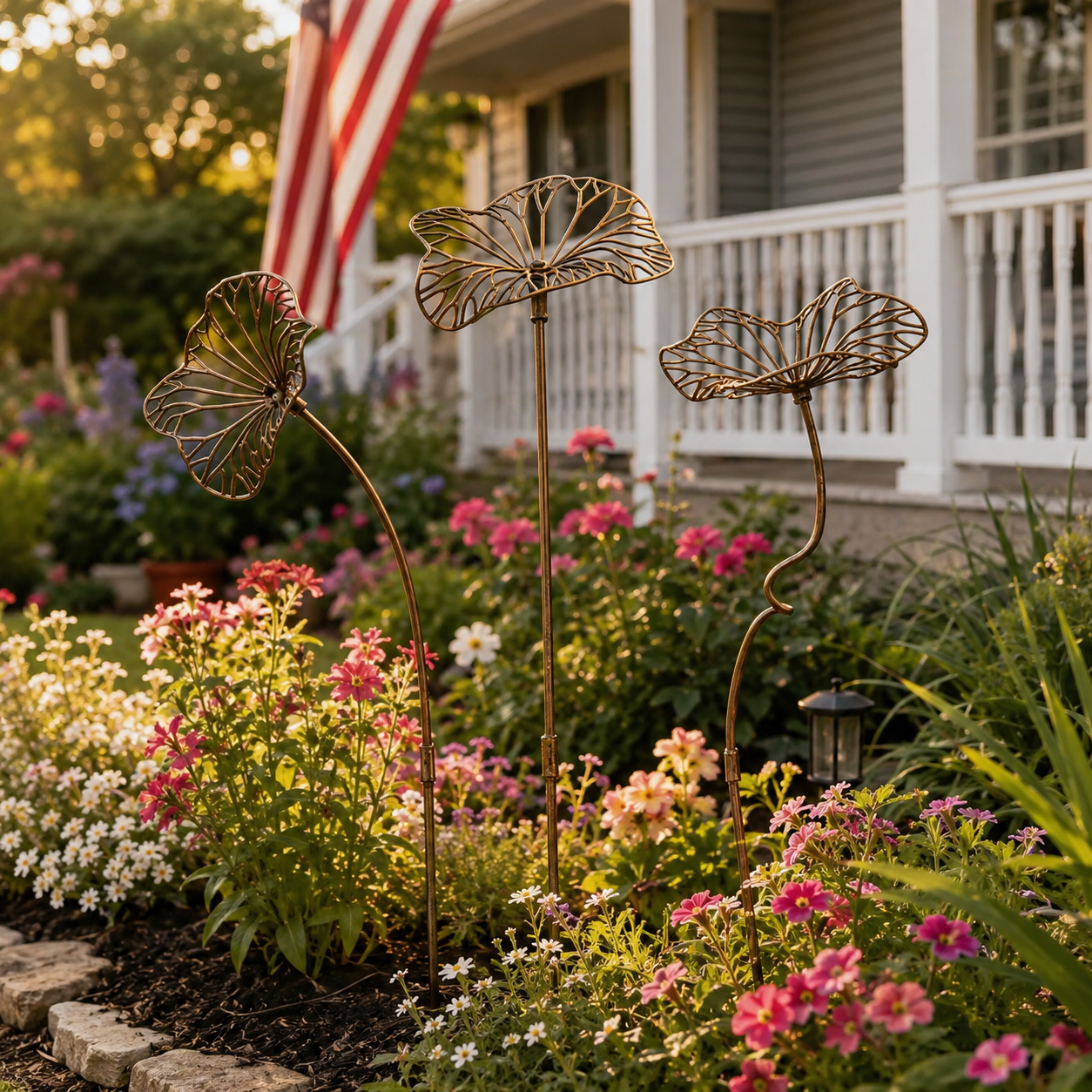 Rustic Metal Flower Garden Stake