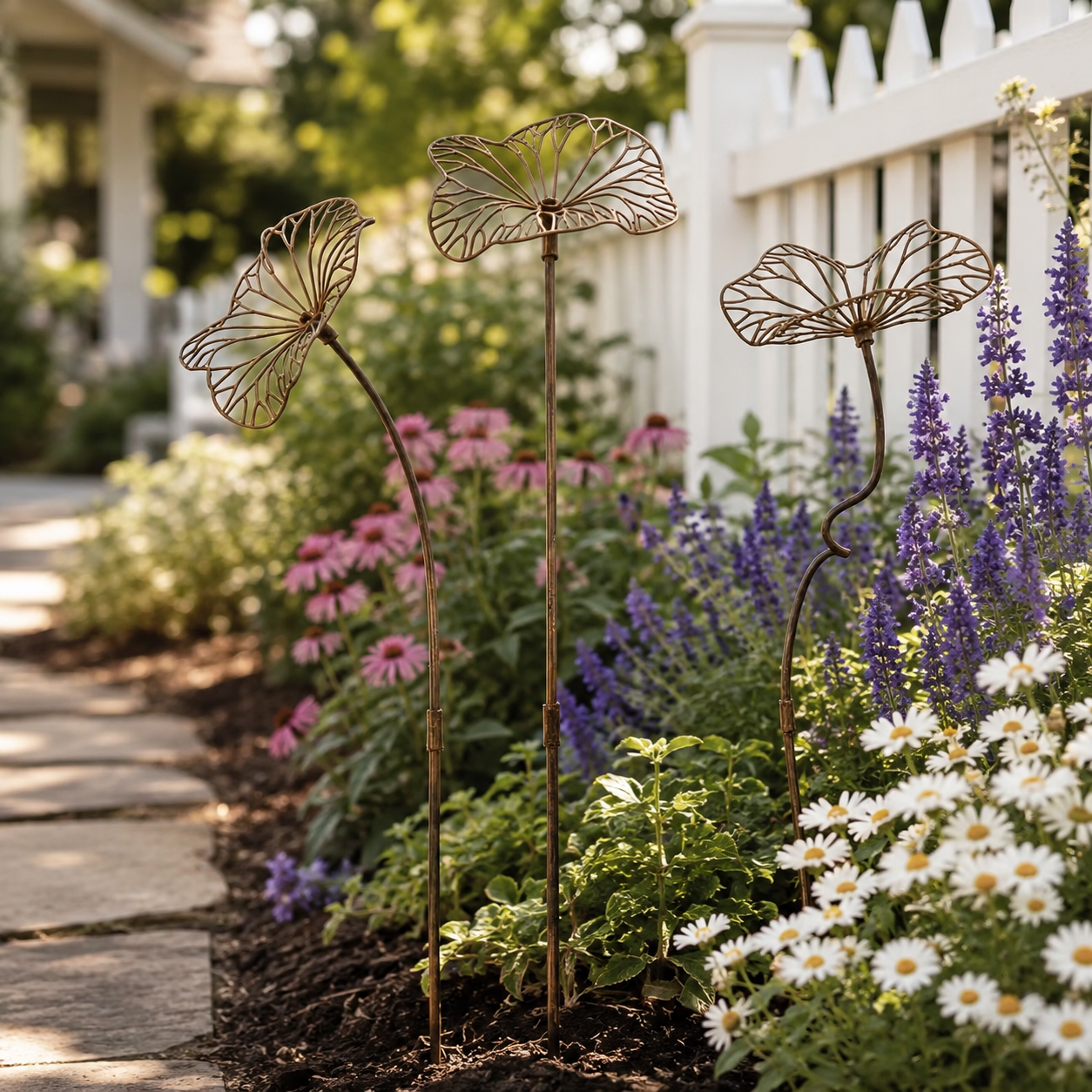 Rustic Metal Flower Garden Stake