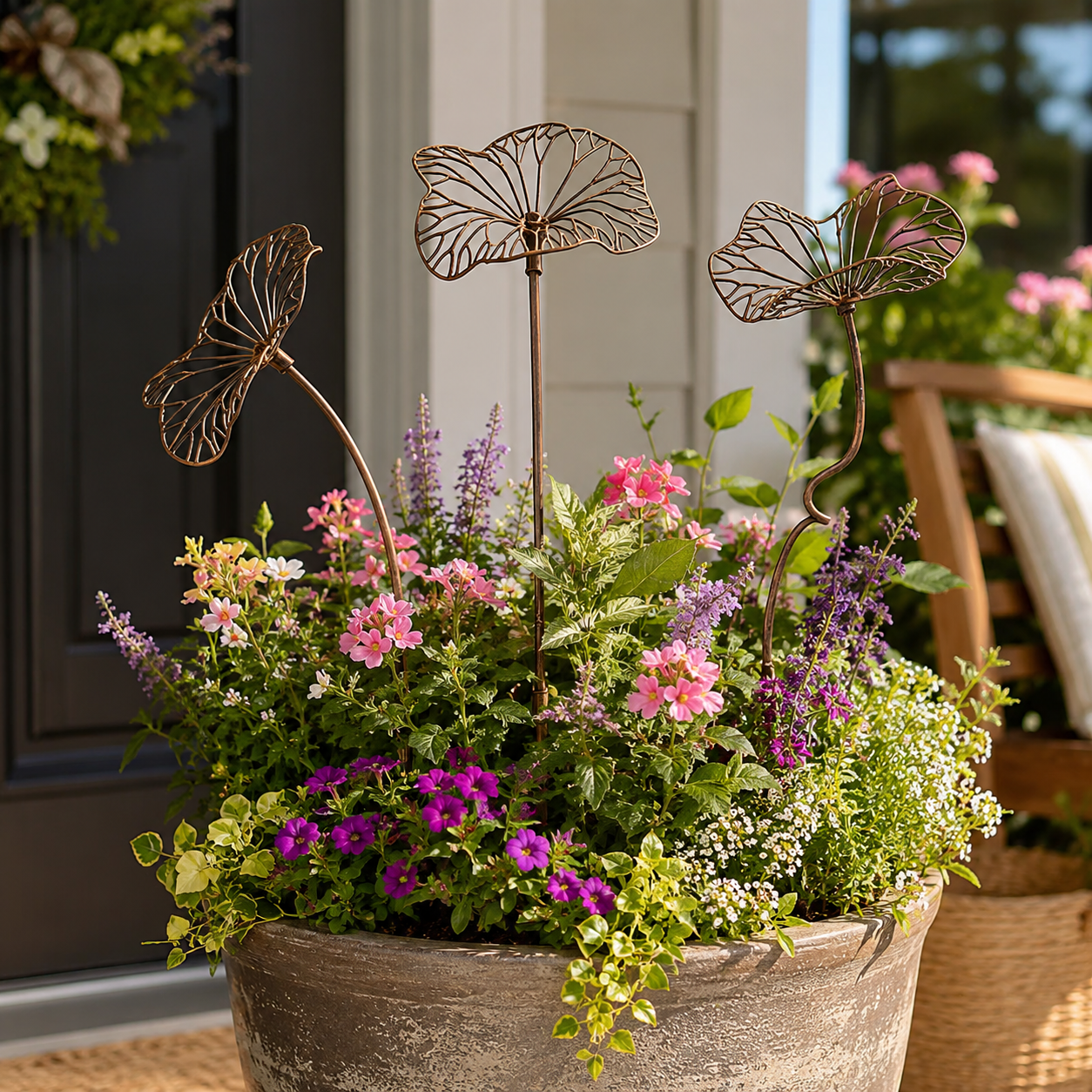 Rustic Metal Flower Garden Stake