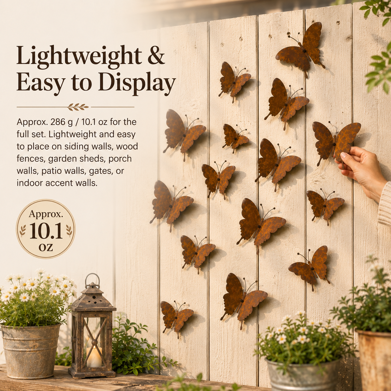 15-Piece Rustic Metal Butterfly Wall Decor Set
