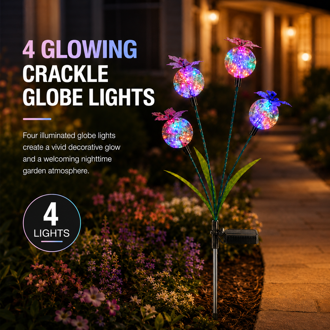 Multicolor Solar Butterfly Garden Stake Light