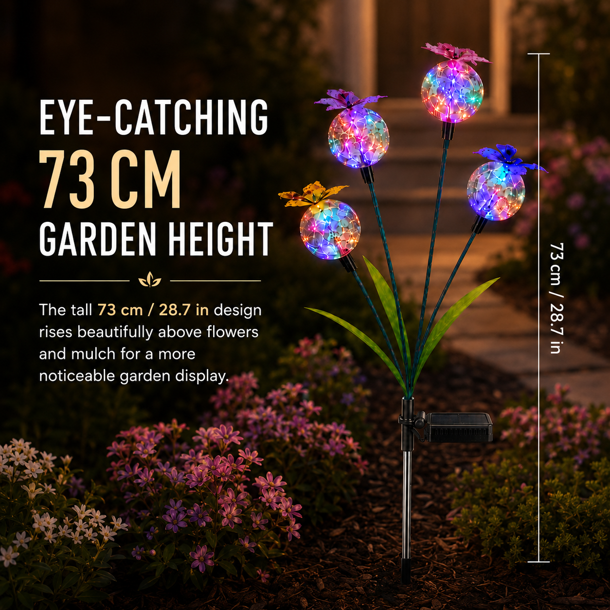 Multicolor Solar Butterfly Garden Stake Light