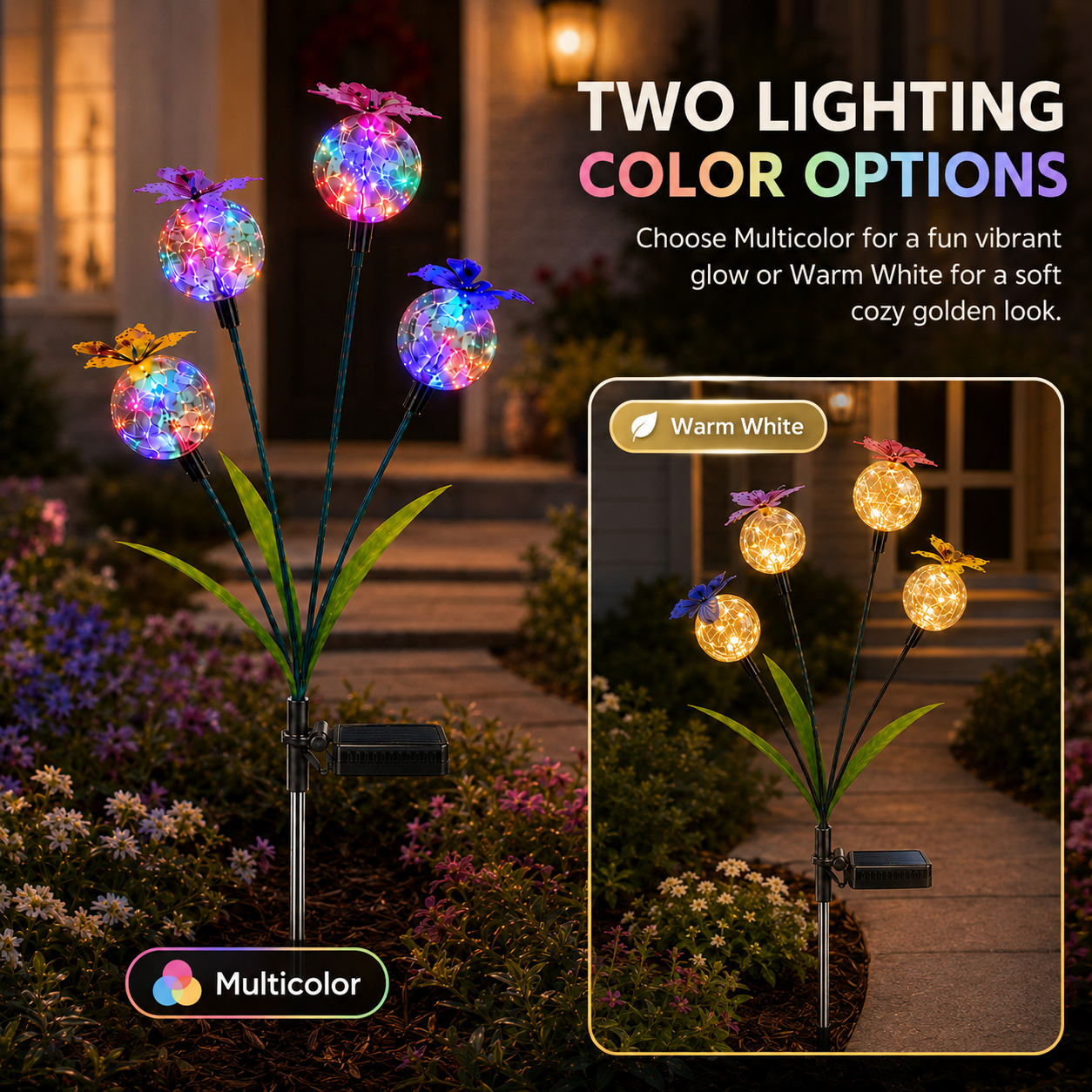 Multicolor Solar Butterfly Garden Stake Light