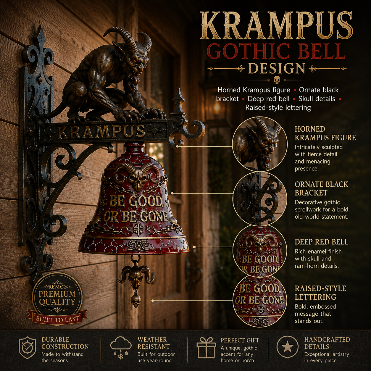 Krampus Wall-Mounted Decorative Bell