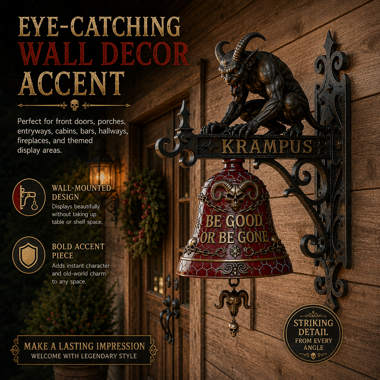 Krampus Wall-Mounted Decorative Bell