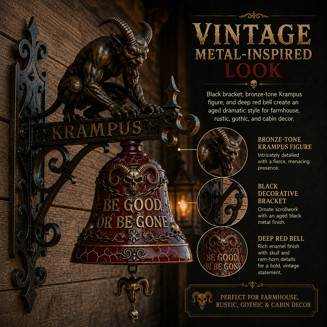 Krampus Wall-Mounted Decorative Bell