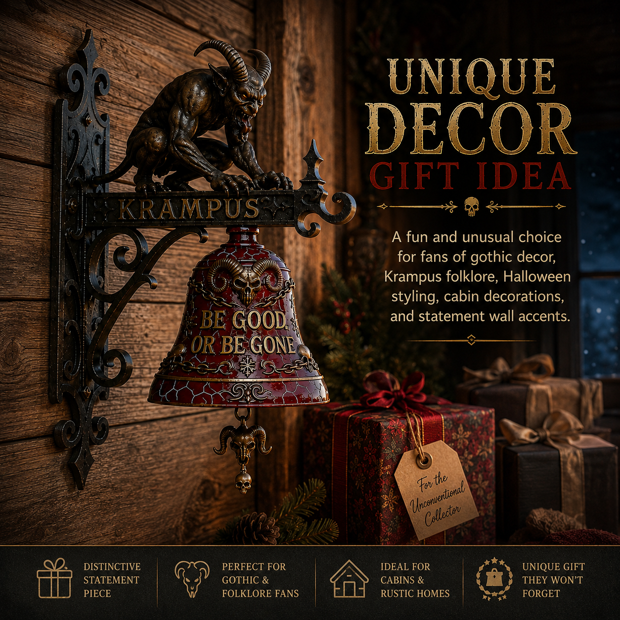 Krampus Wall-Mounted Decorative Bell