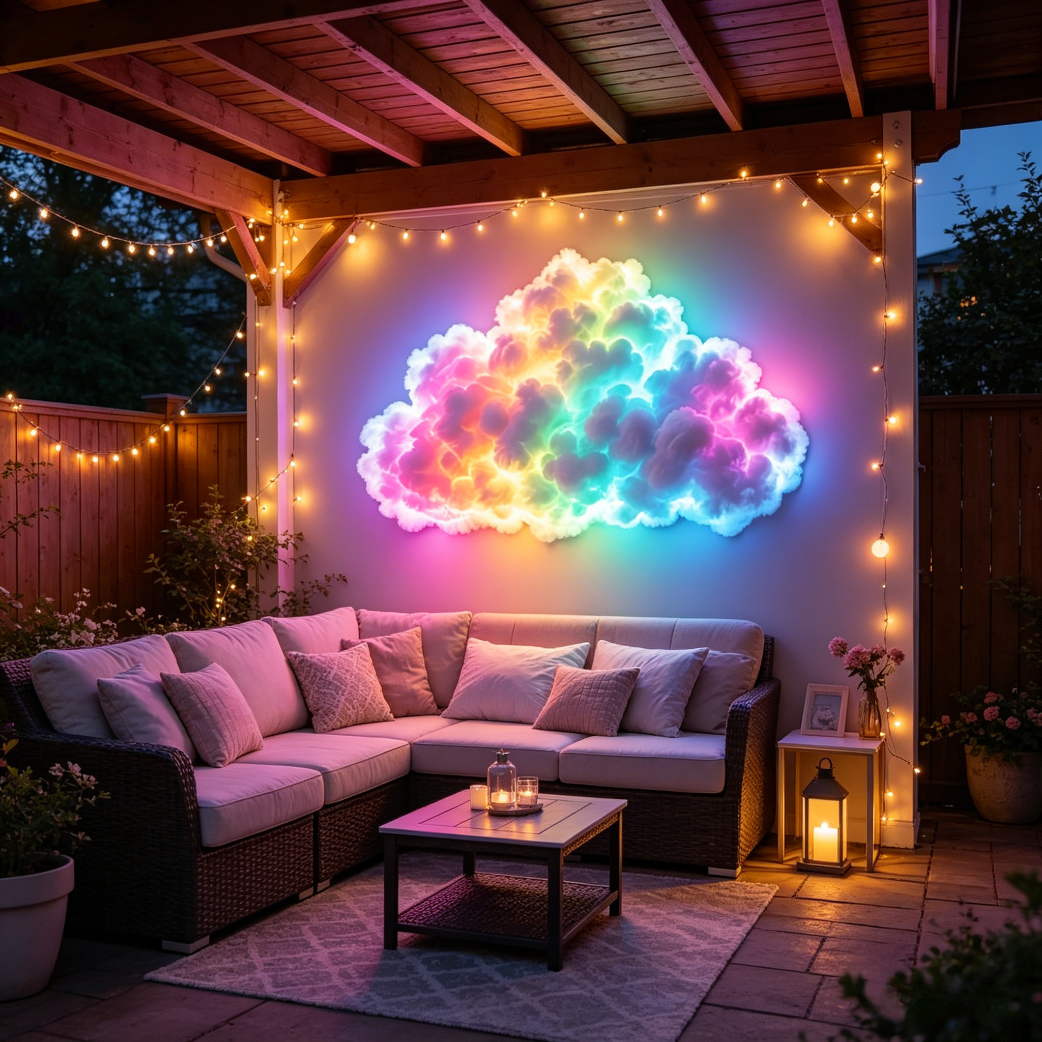 Rainbow Cloud Wall Light Kit – LED Mood Wall Décor for Bedrooms, Dorm Rooms & Cozy Spaces