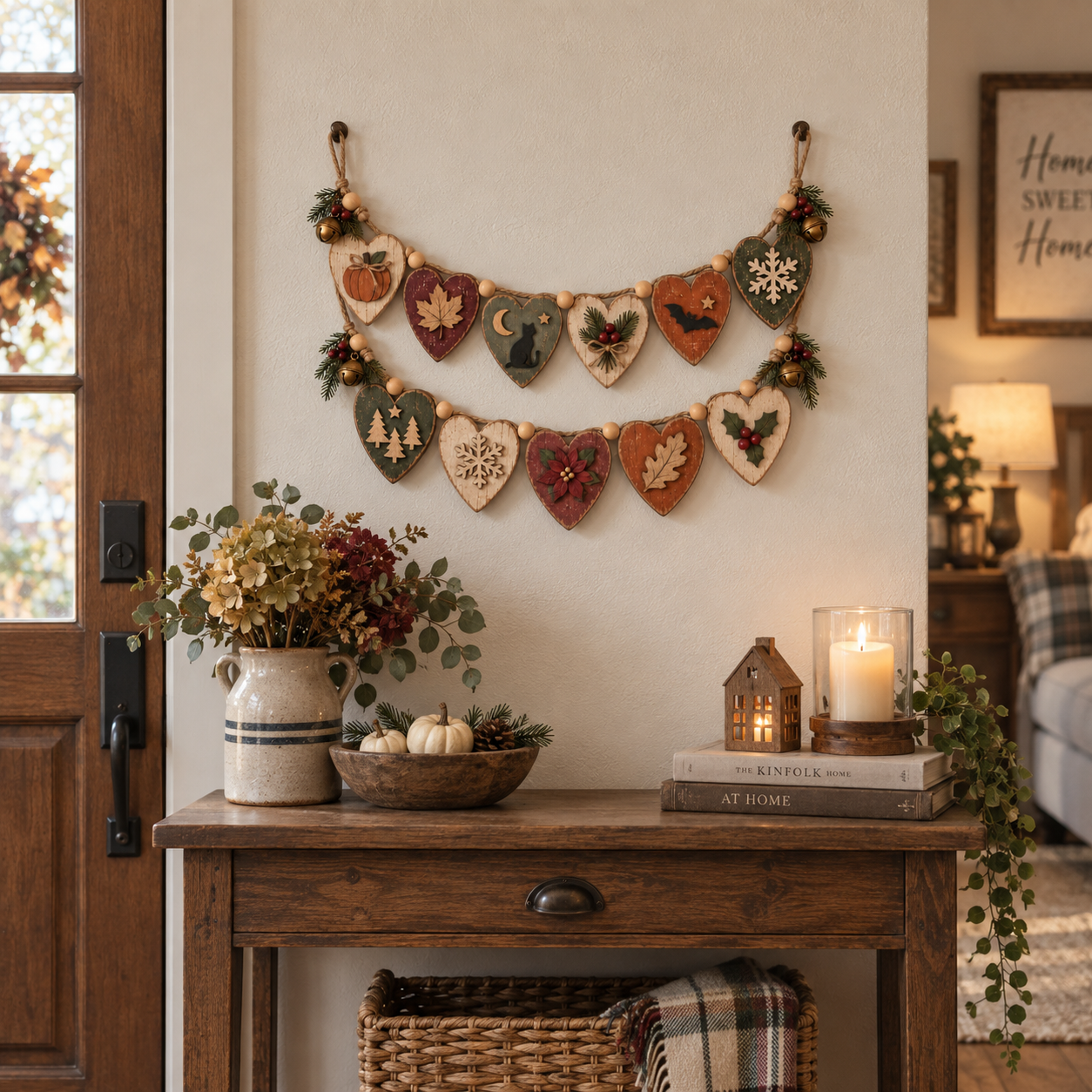 Vintage Seasonal Heart Garland
