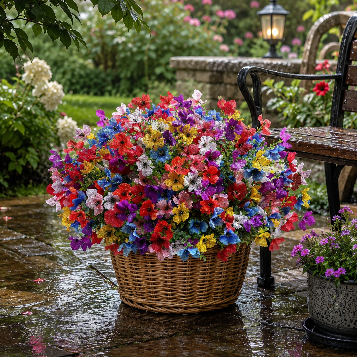 Artificial Morning Glory Flower Bush