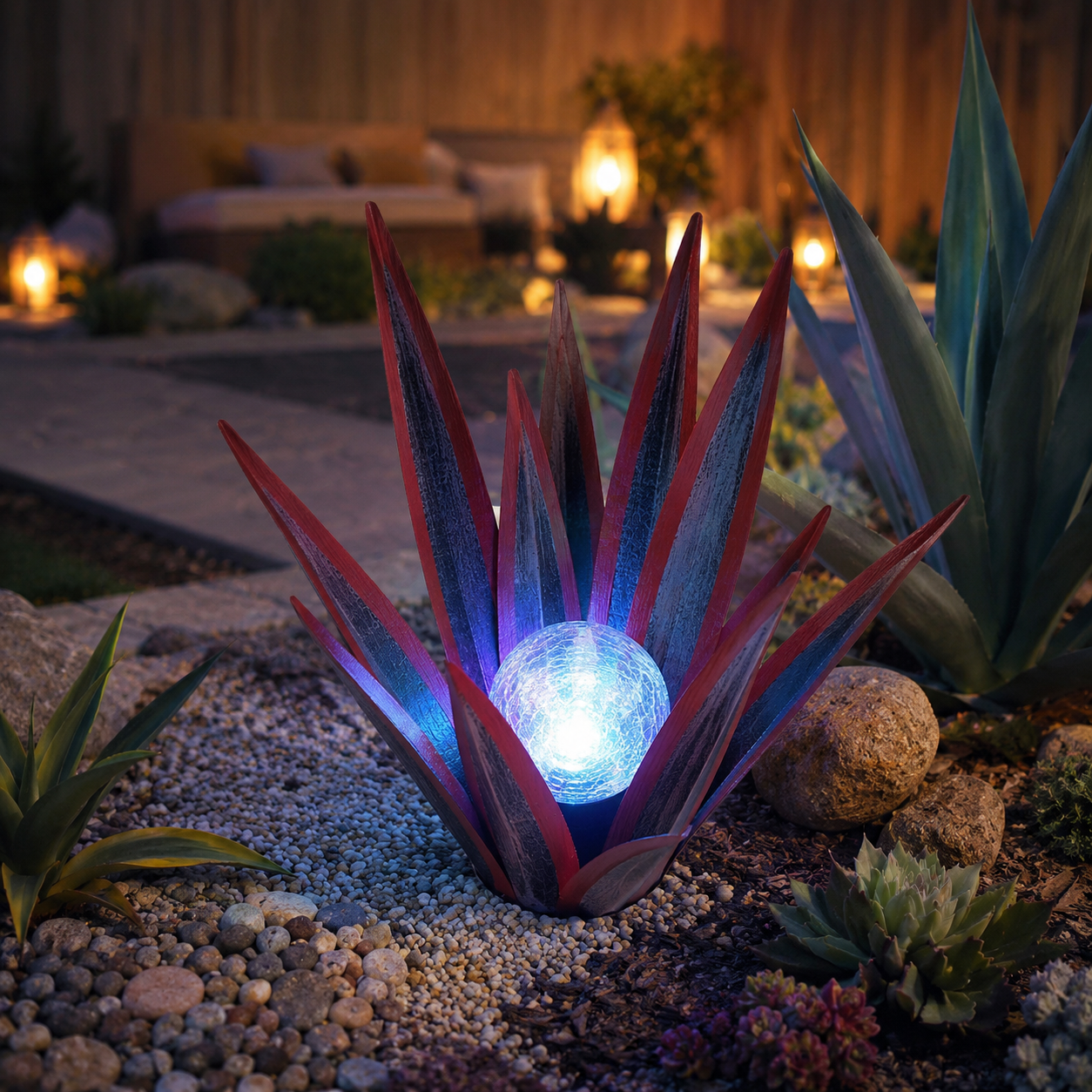 Solar Agave Garden Stake Light