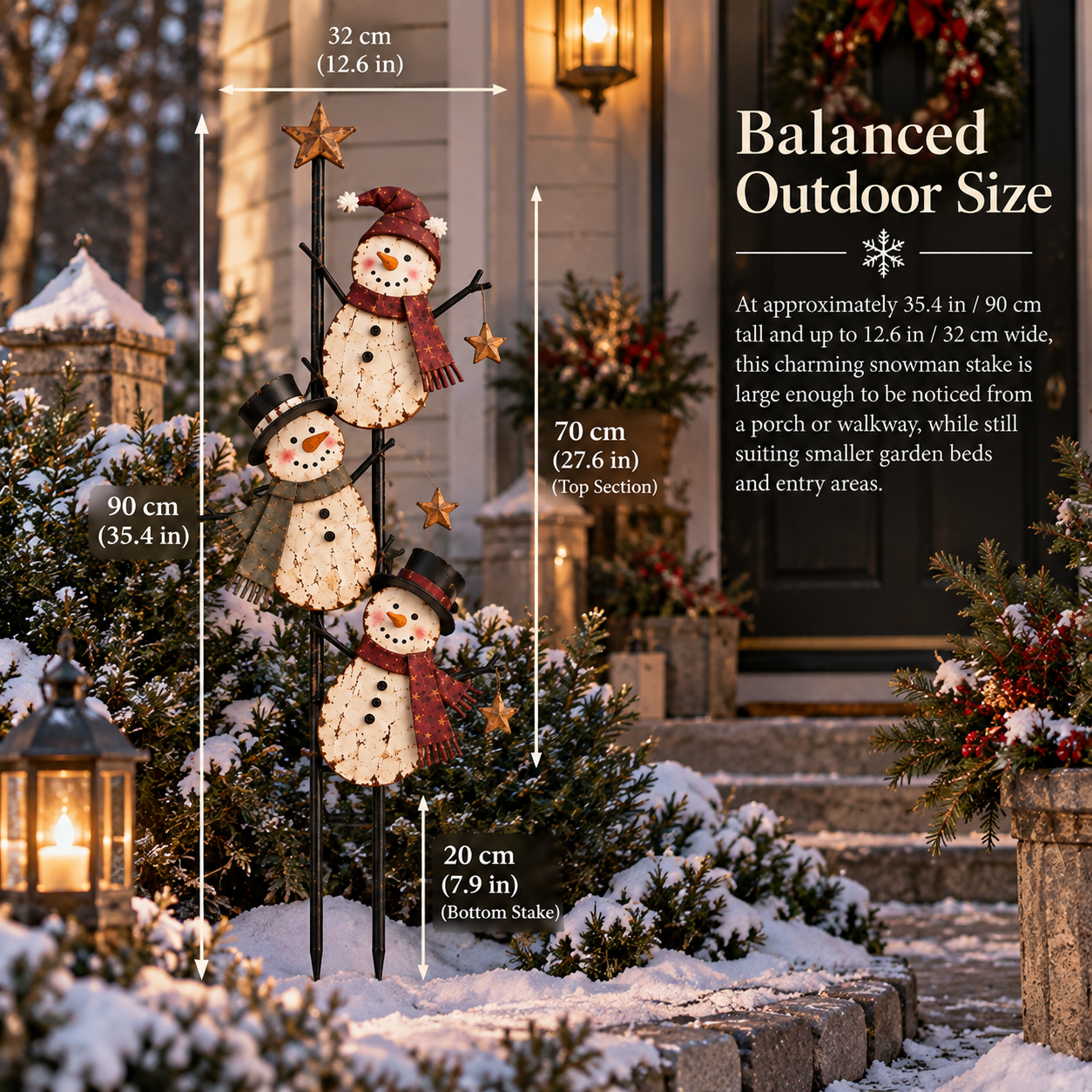 Vintage Climbing Snowman Christmas Garden Stake