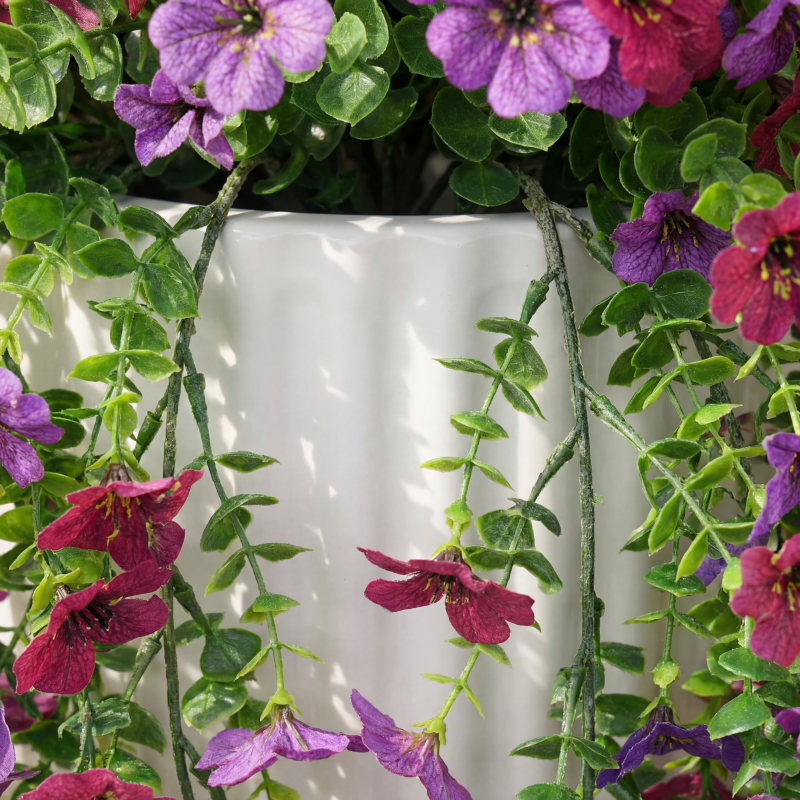 Artificial Hanging Flowers for Outdoor Planters, UV Resistant Faux Hanging Flowers for Porch, Balcony, Hanging Basket, Easter Spring Outdoor Decor, 4 Pack, 29.5 Inch