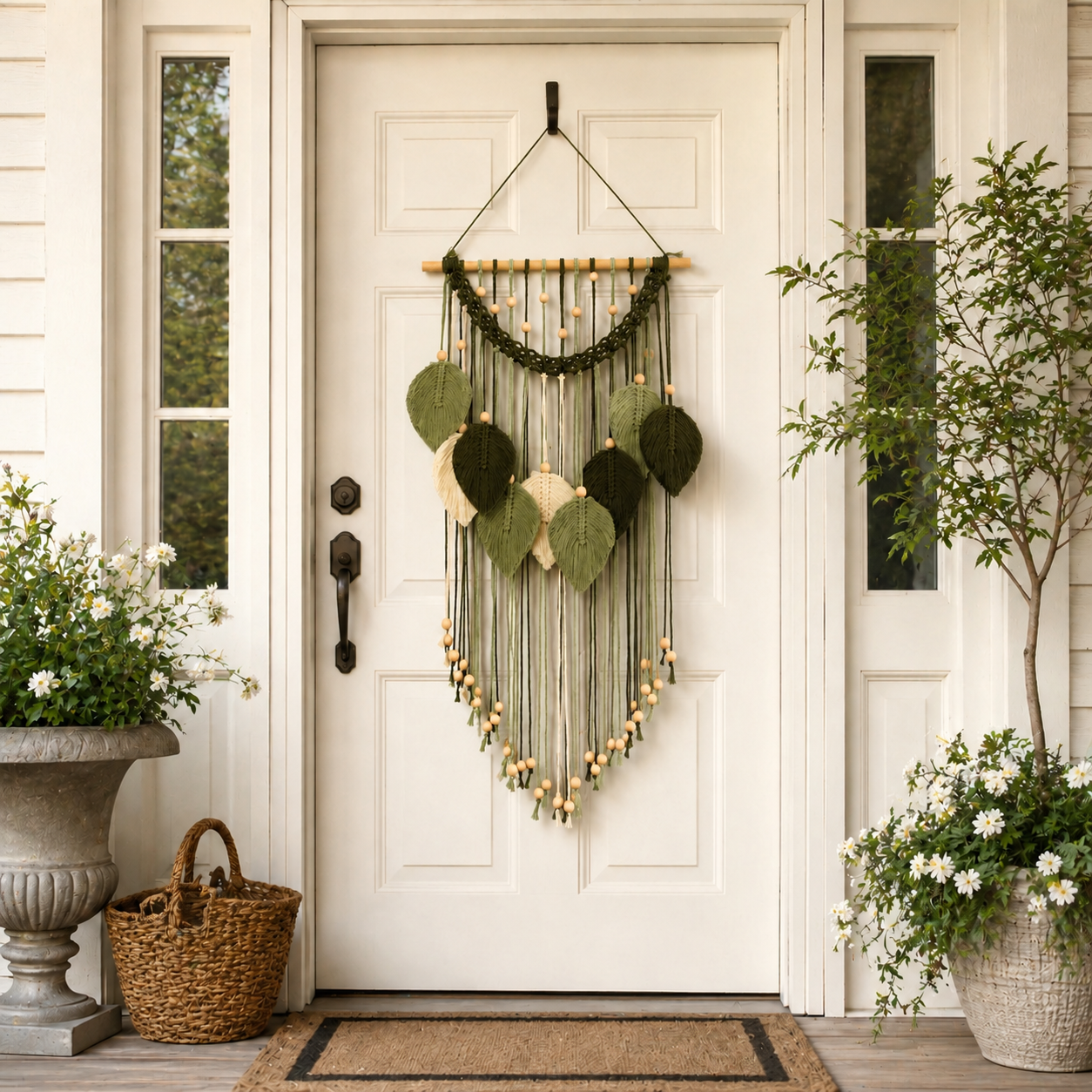 Botanical Leaf Macramé Wall Hanging