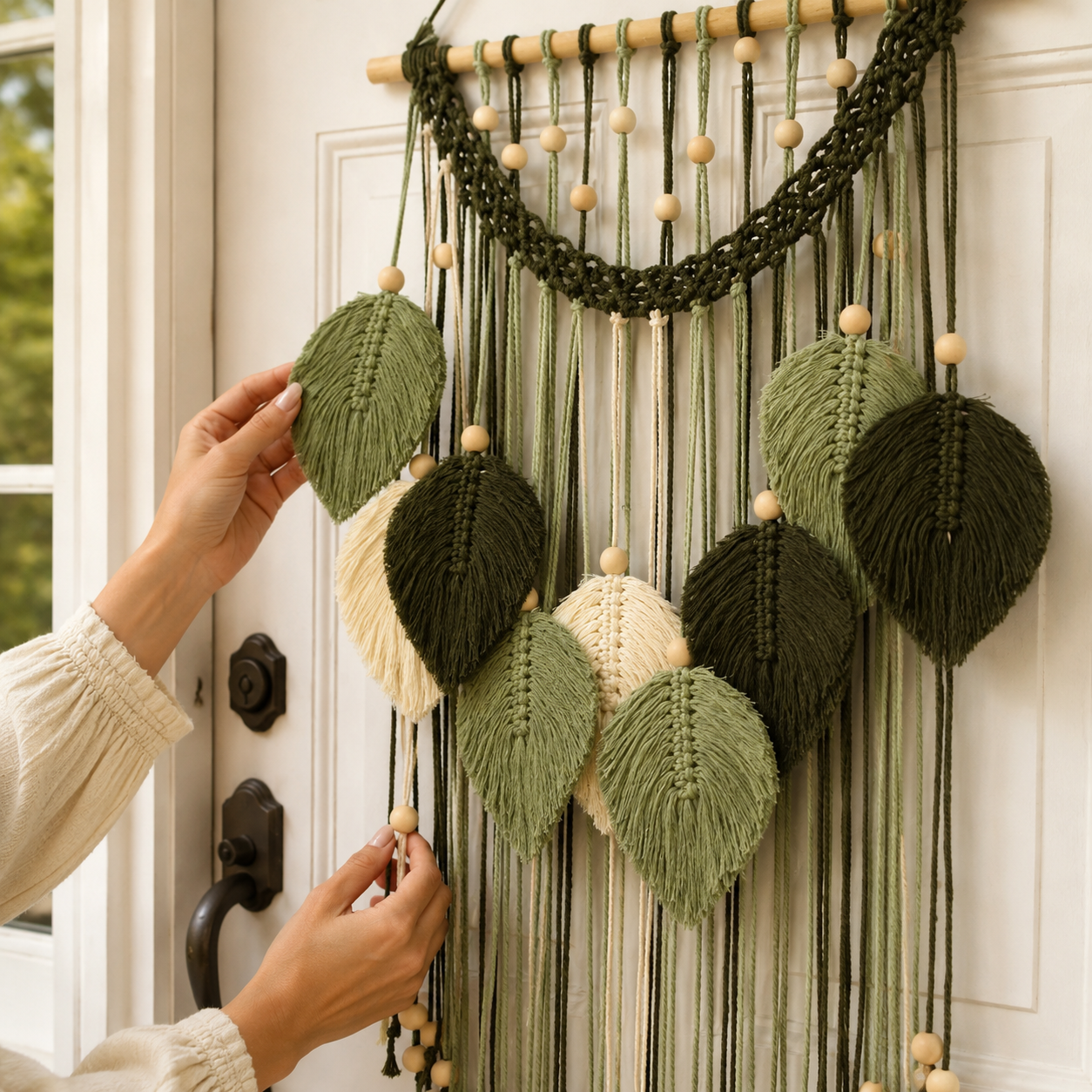Botanical Leaf Macramé Wall Hanging