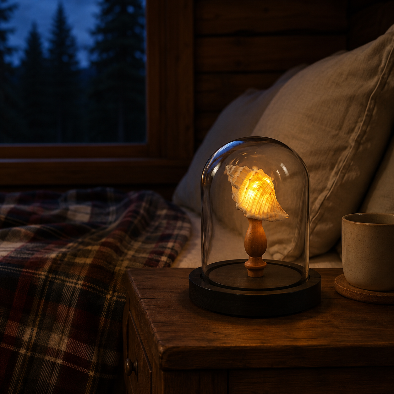 Ocean Shell Dome Night Light Decor