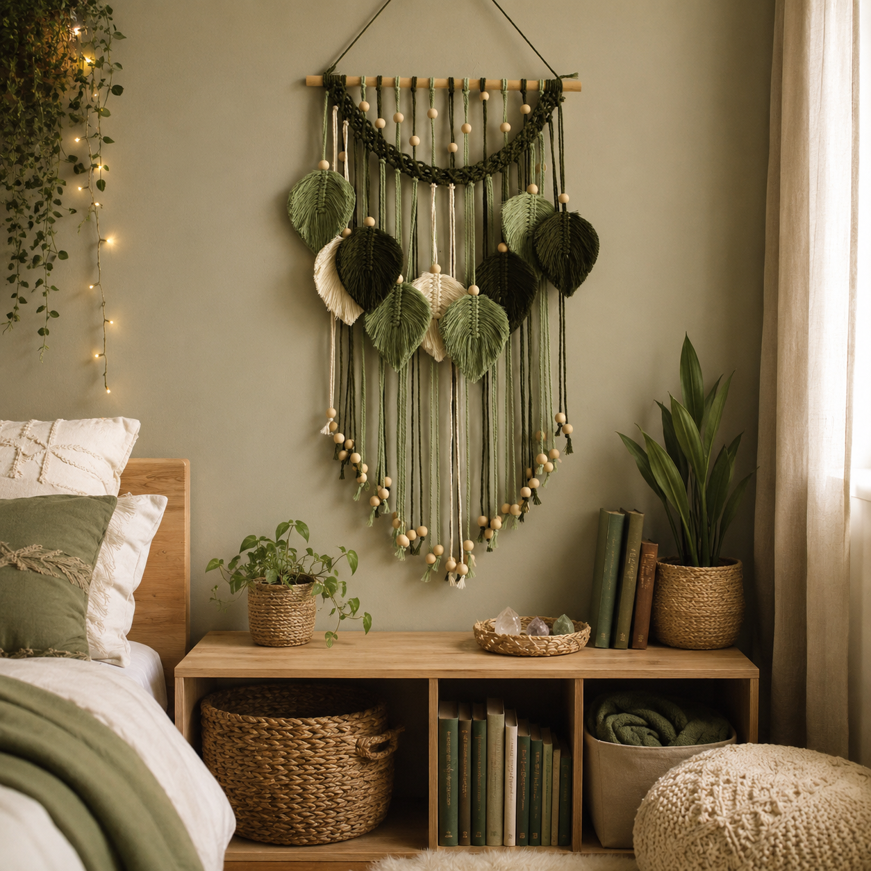 Botanical Leaf Macramé Wall Hanging
