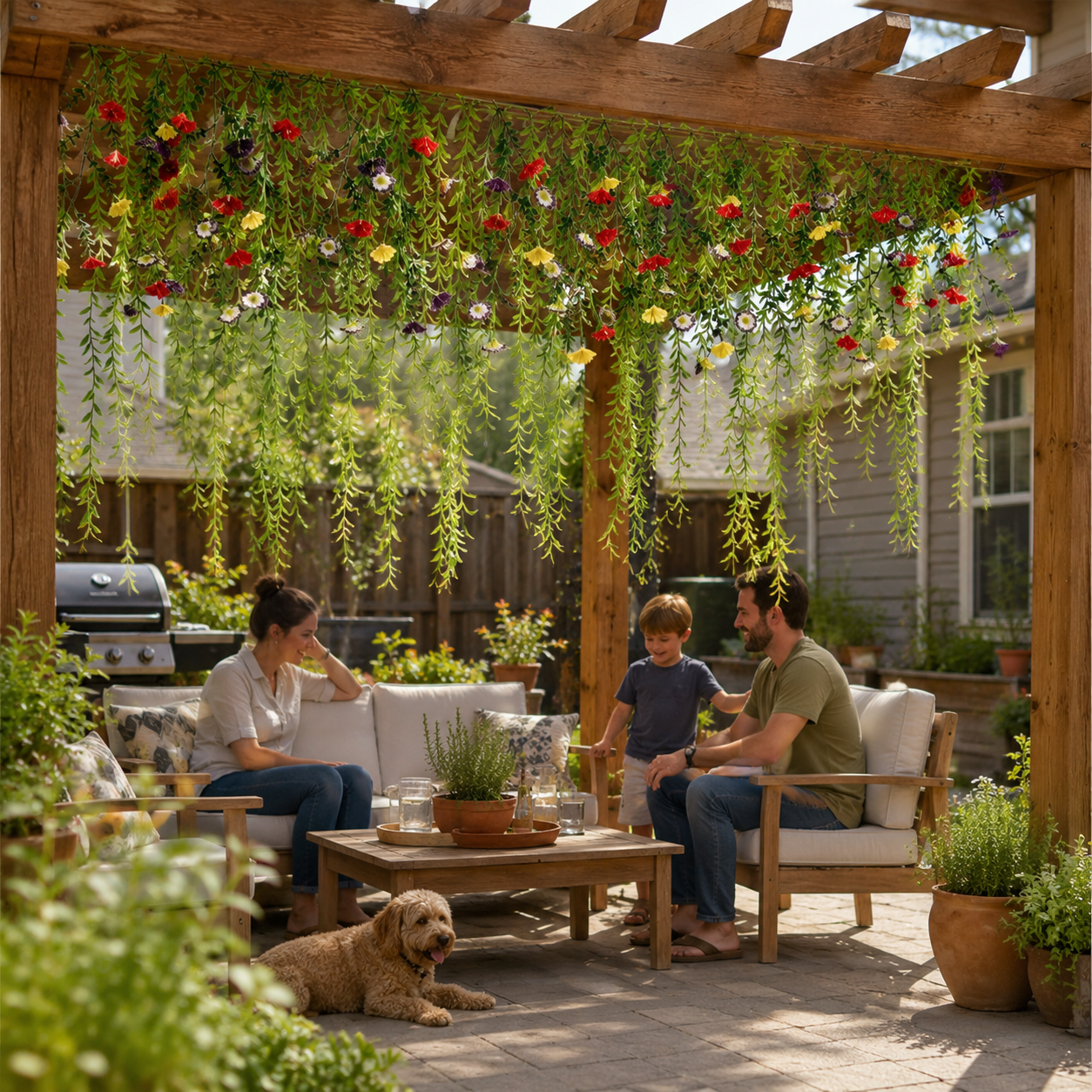 Large 70.87-Inch Artificial Hanging Flower Vine Garland Curtain