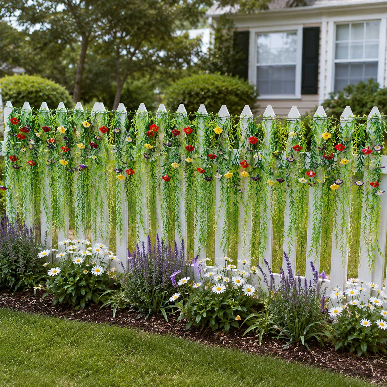 Large 70.87-Inch Artificial Hanging Flower Vine Garland Curtain
