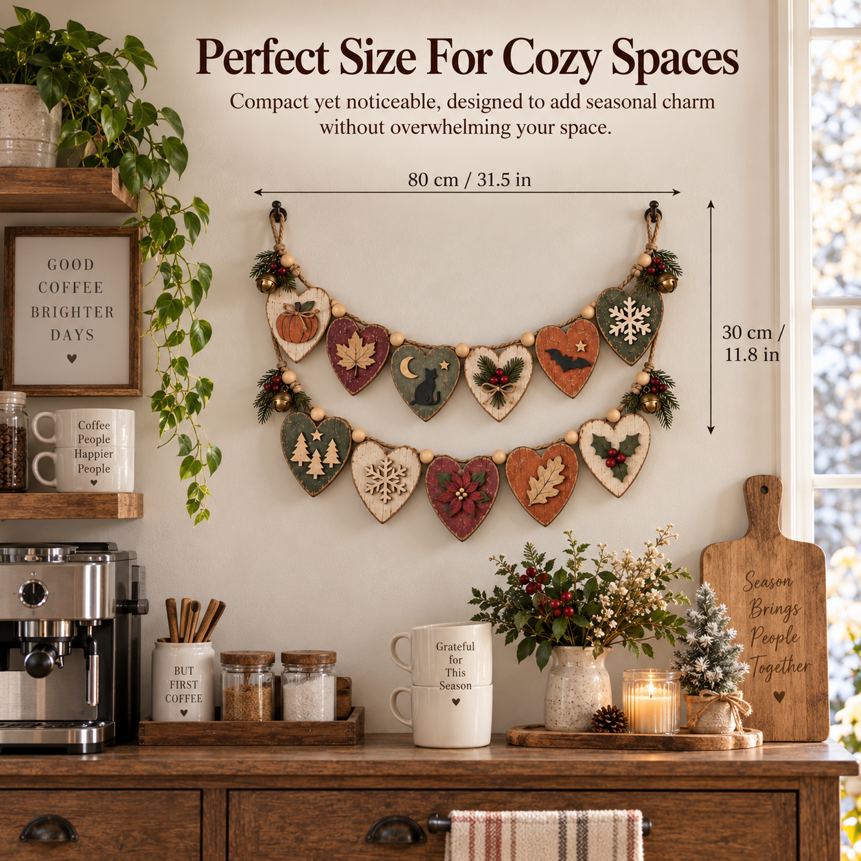 Vintage Seasonal Heart Garland