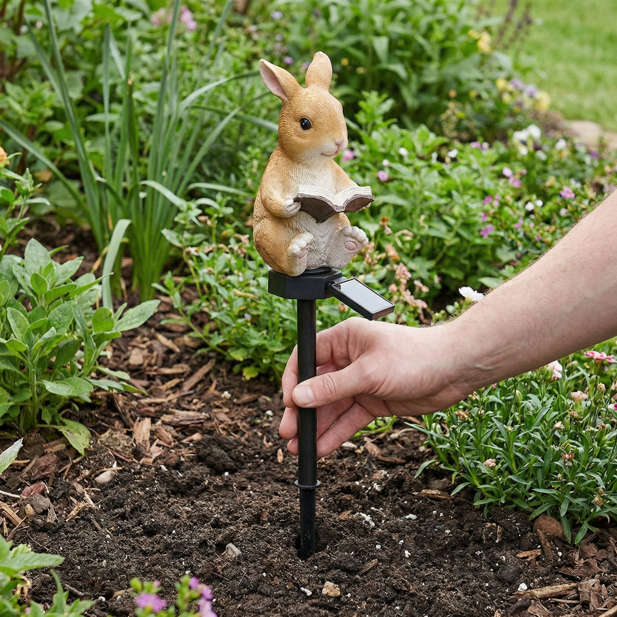 Solar Woodland Garden Stake Light – Rabbit & Squirrel Outdoor Pathway Decor