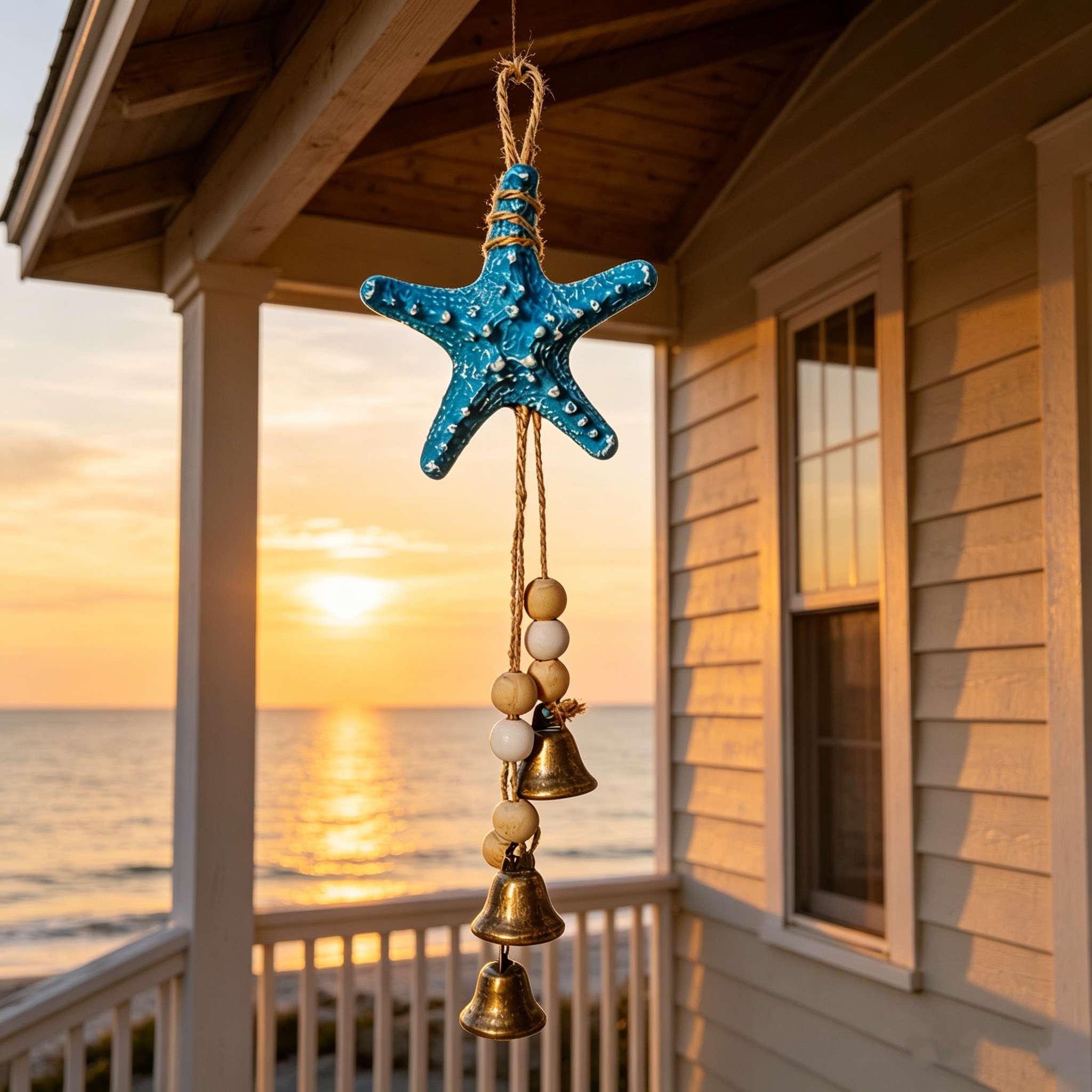 Coastal Style Resin Starfish Wind Chime