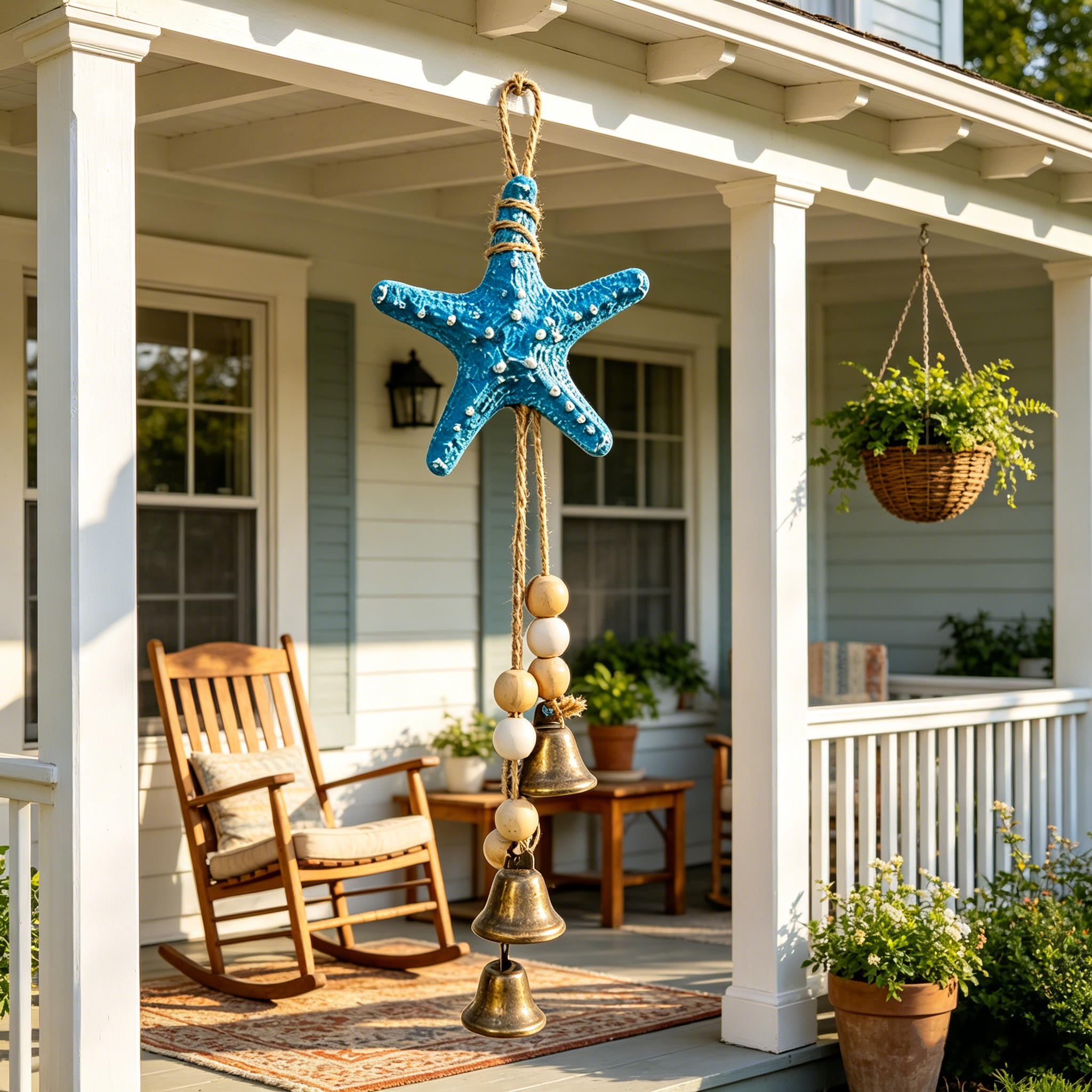 Coastal Style Resin Starfish Wind Chime