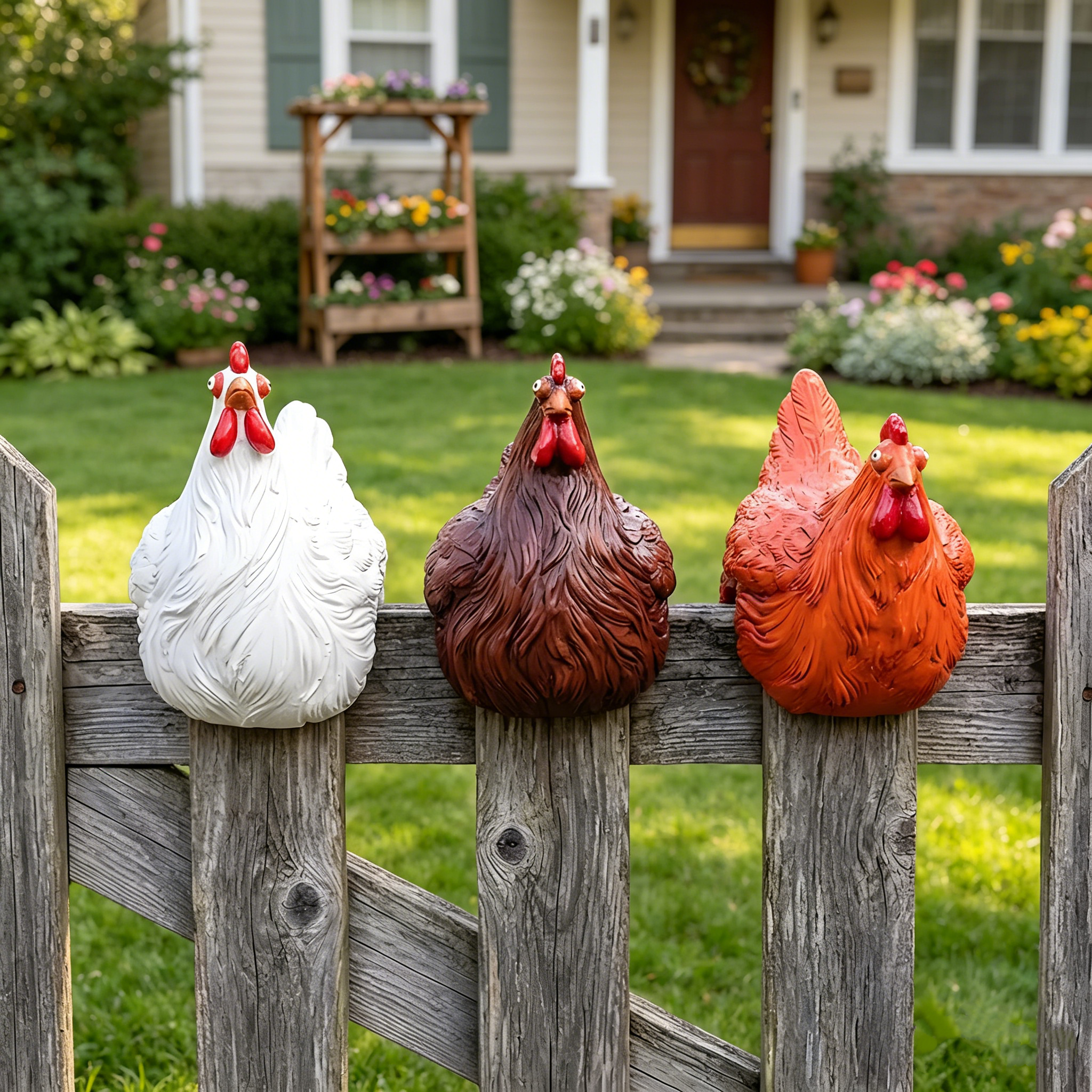 Chicken Decorative Outdoor Sculpture