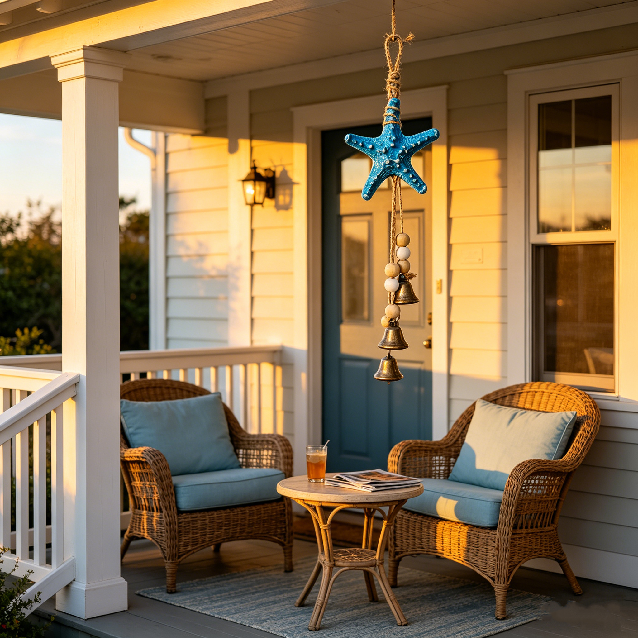 Coastal Style Resin Starfish Wind Chime