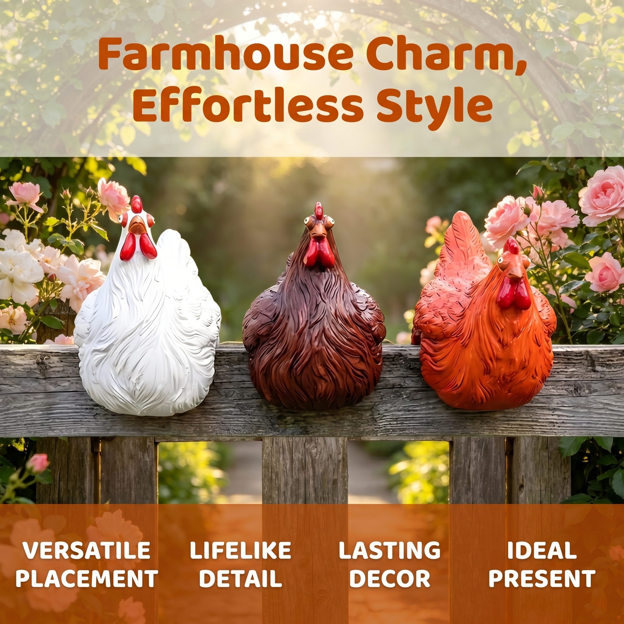 Chicken Decorative Outdoor Sculpture