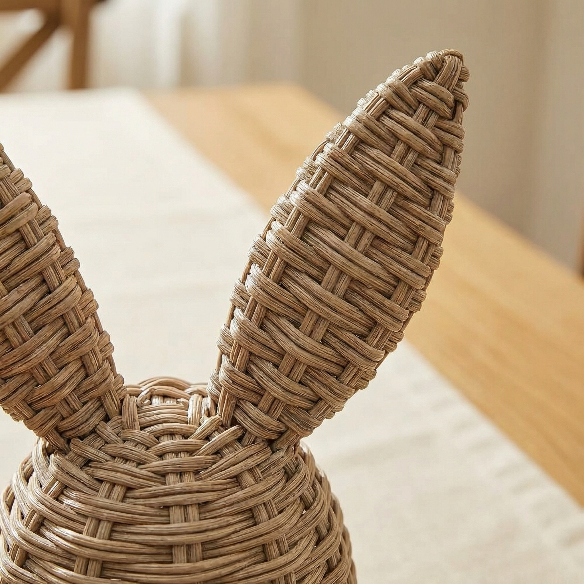 Woven Resin Rabbit Figurine