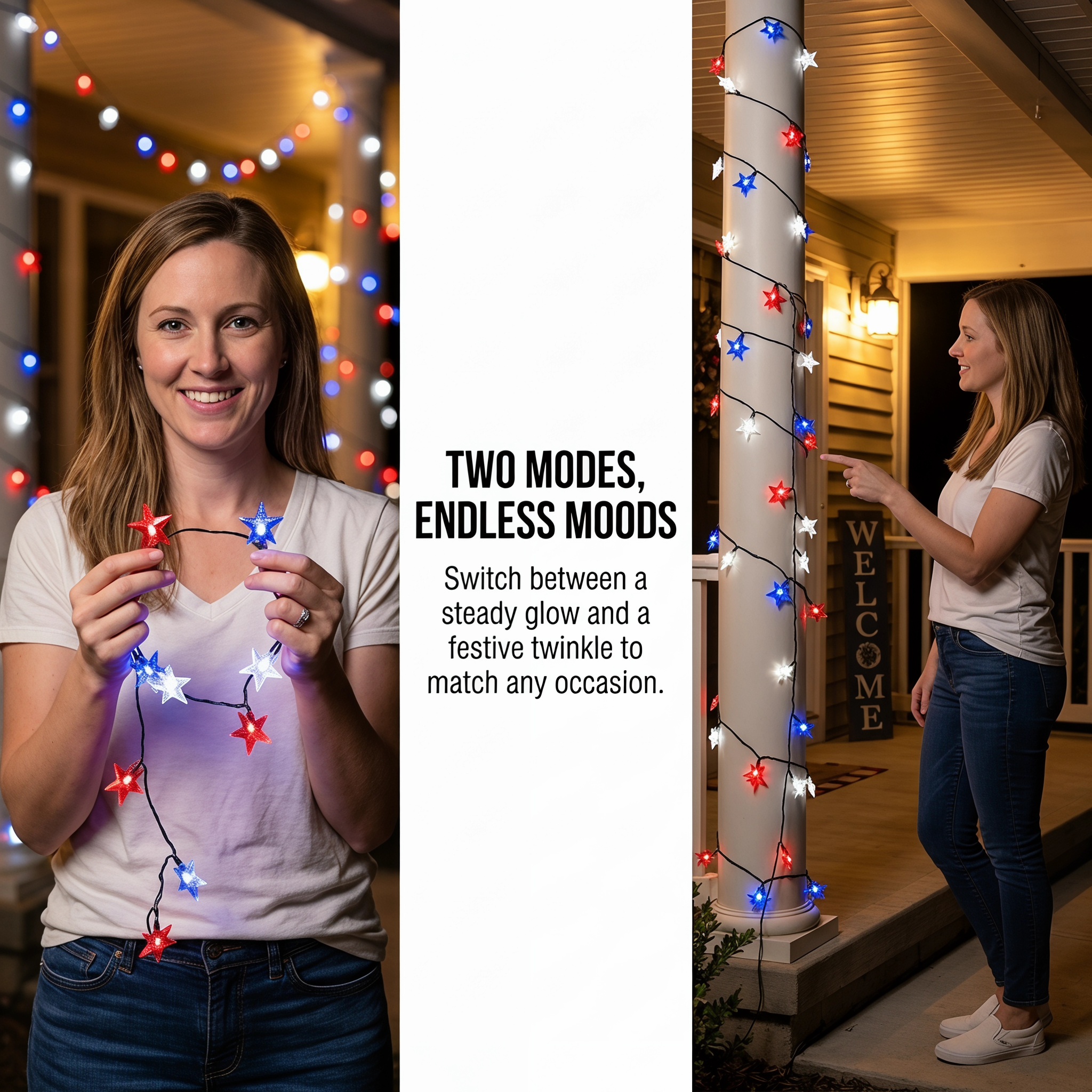Patriotic Star String Lights