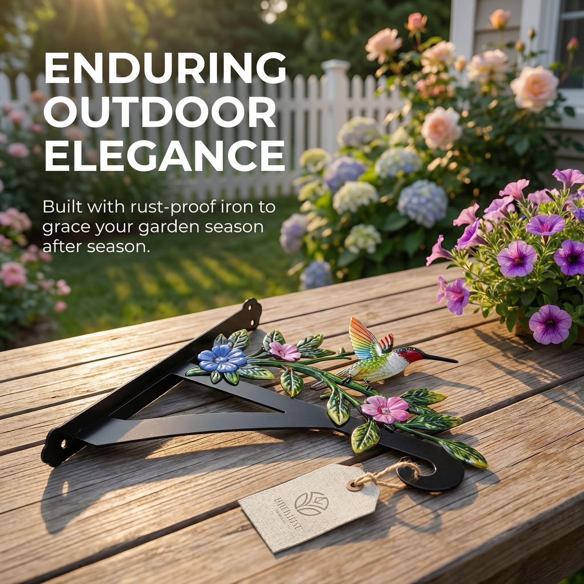 Iron Metal Colorful Hummingbird Wall Wreath Hook