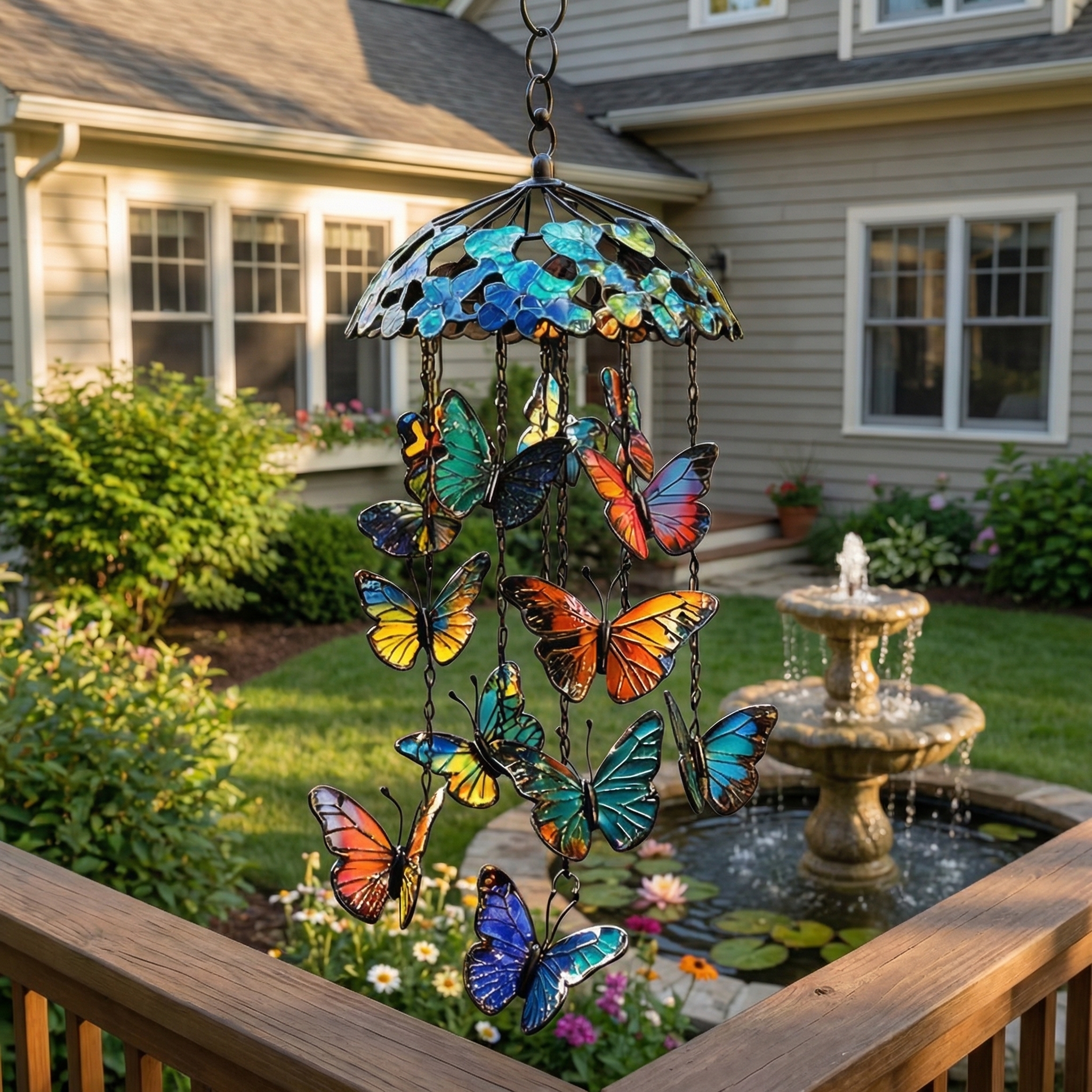 Colorful Butterfly Wind Chime