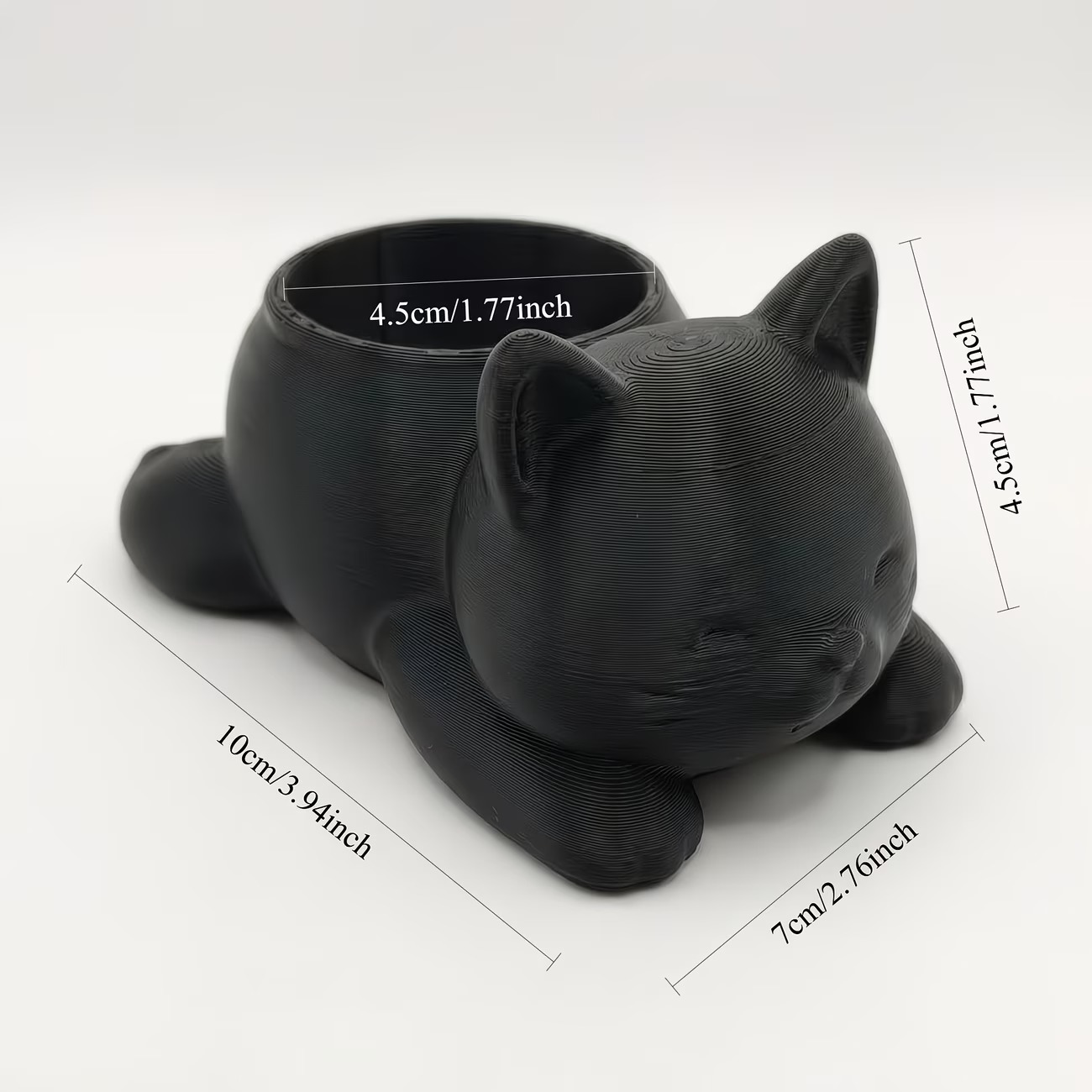 Mini Cat-Shaped Planter Pot with Paw Print