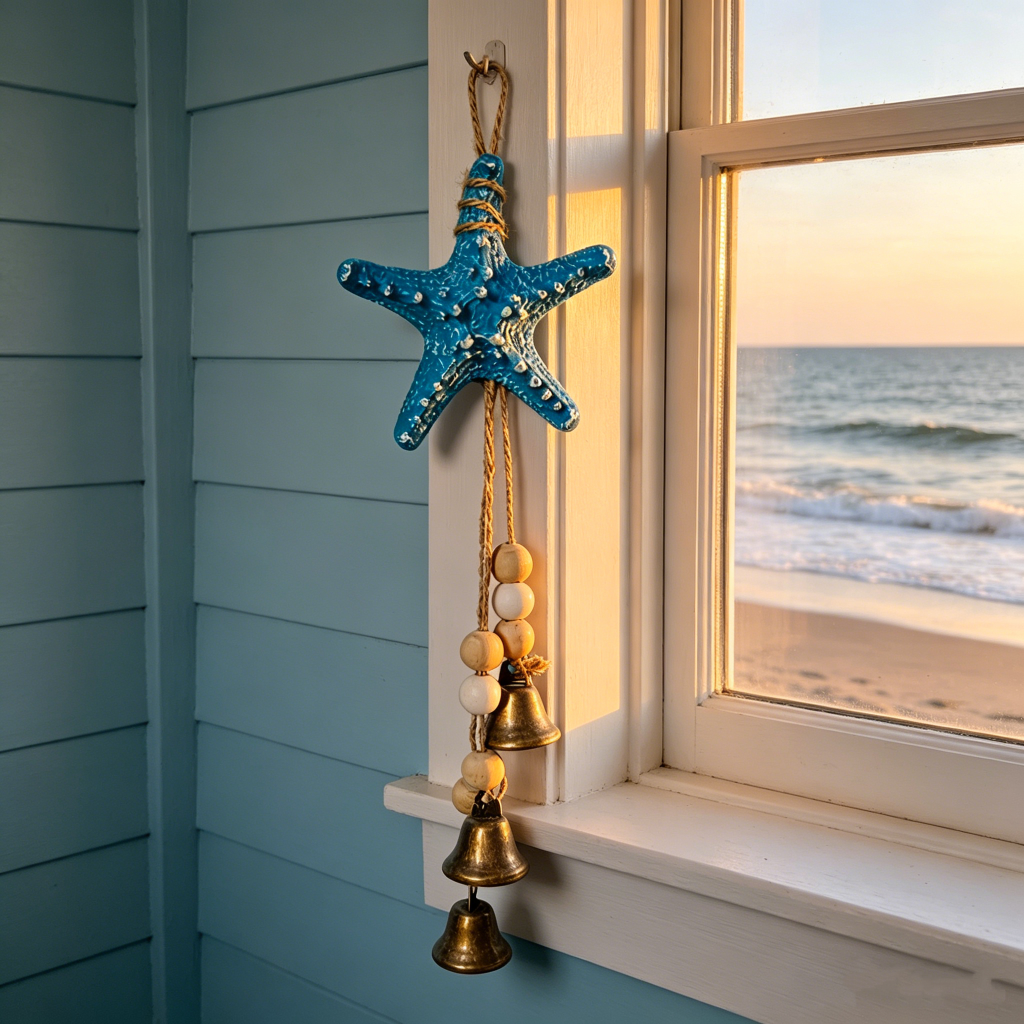 Coastal Style Resin Starfish Wind Chime