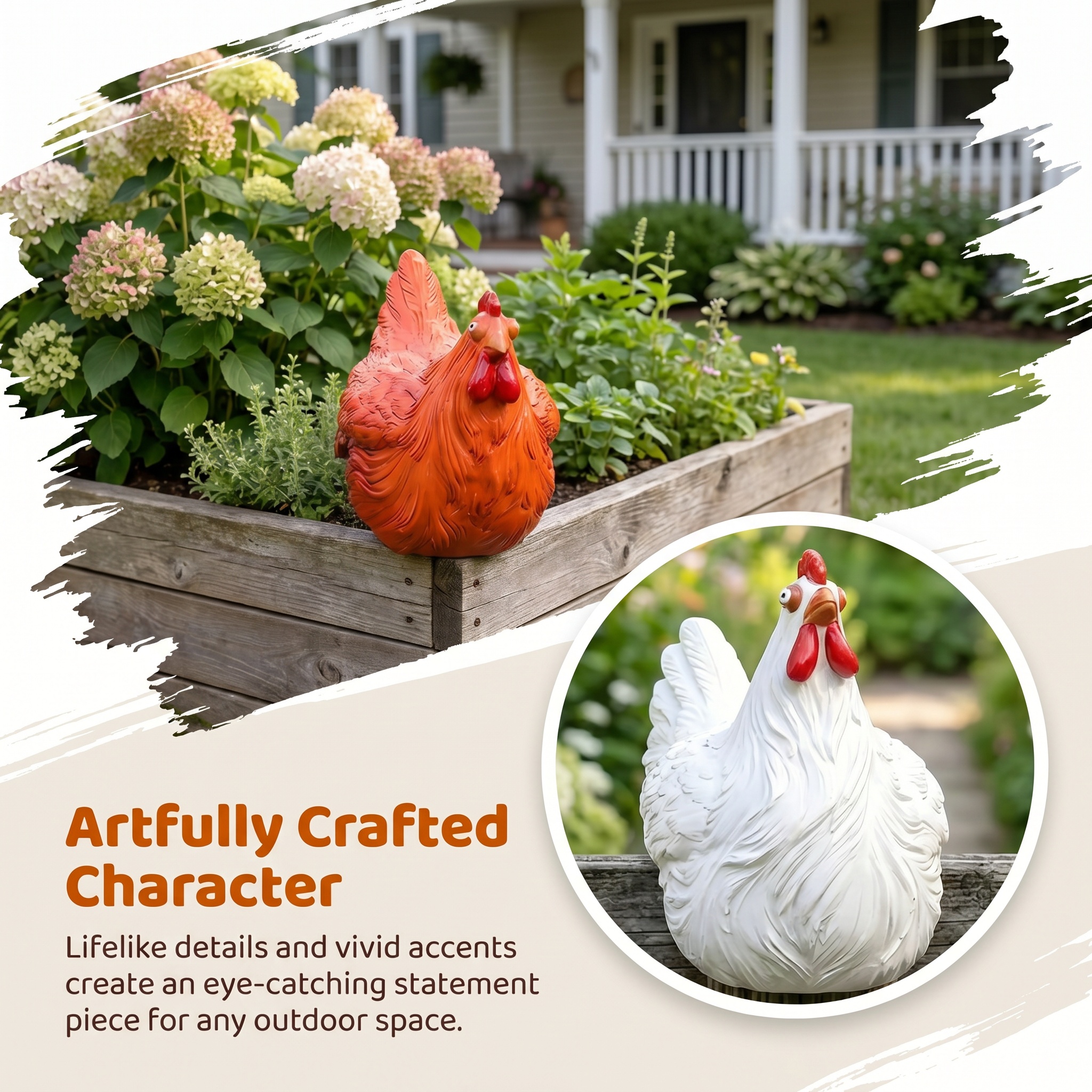 Chicken Decorative Outdoor Sculpture