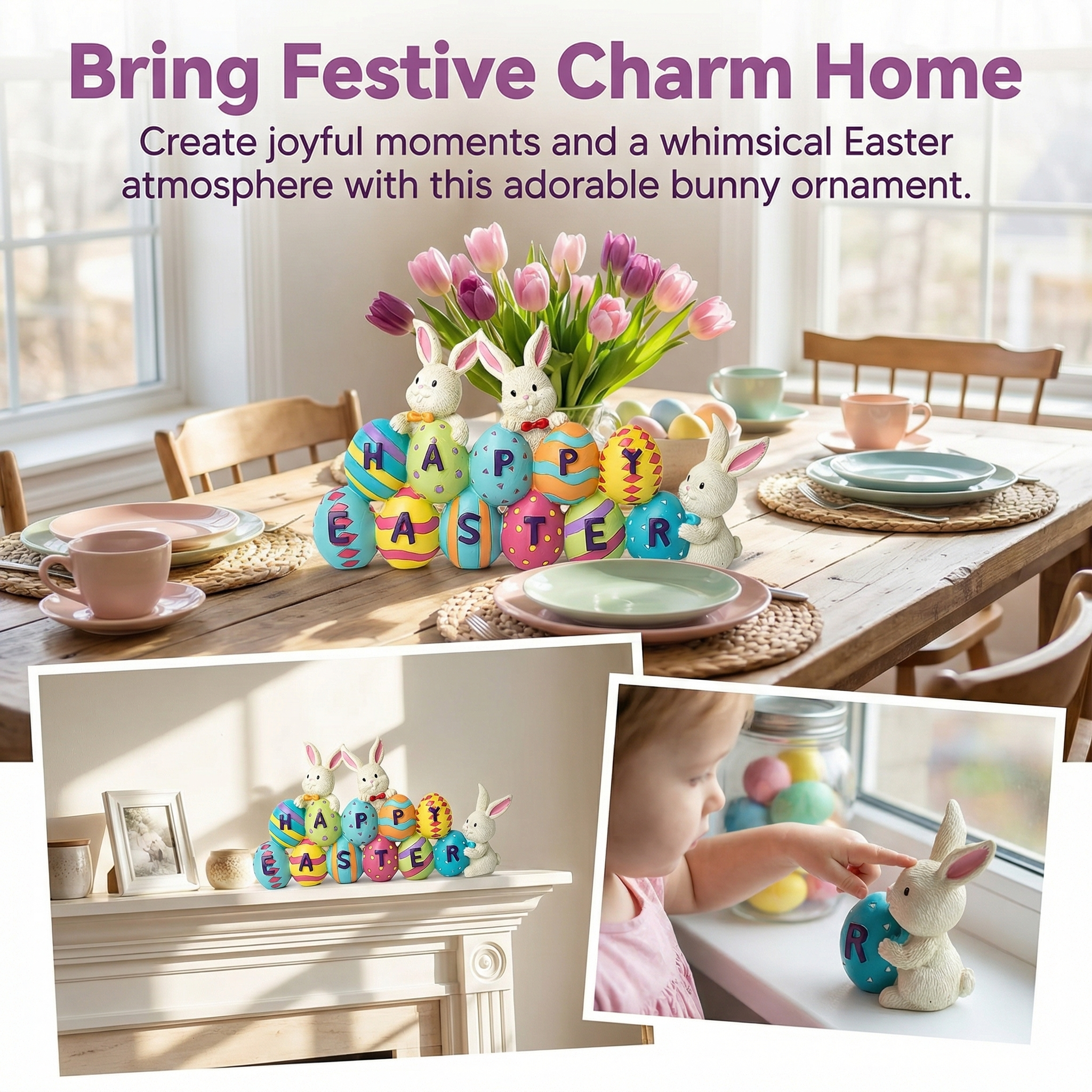 Easter Bunny Carrot Resin Ornament