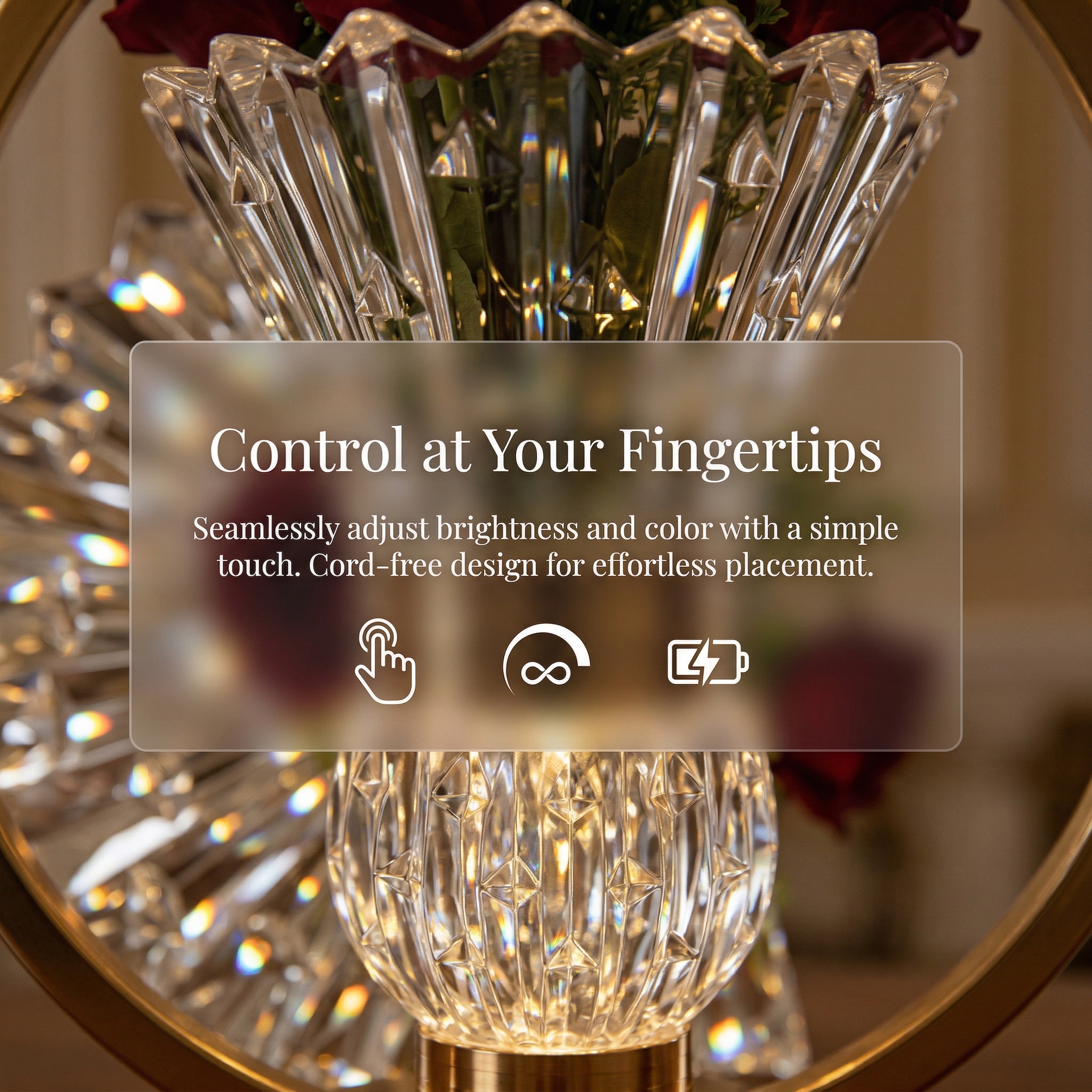 2-in-1 USB Rechargeable Crystal Desk Lamp