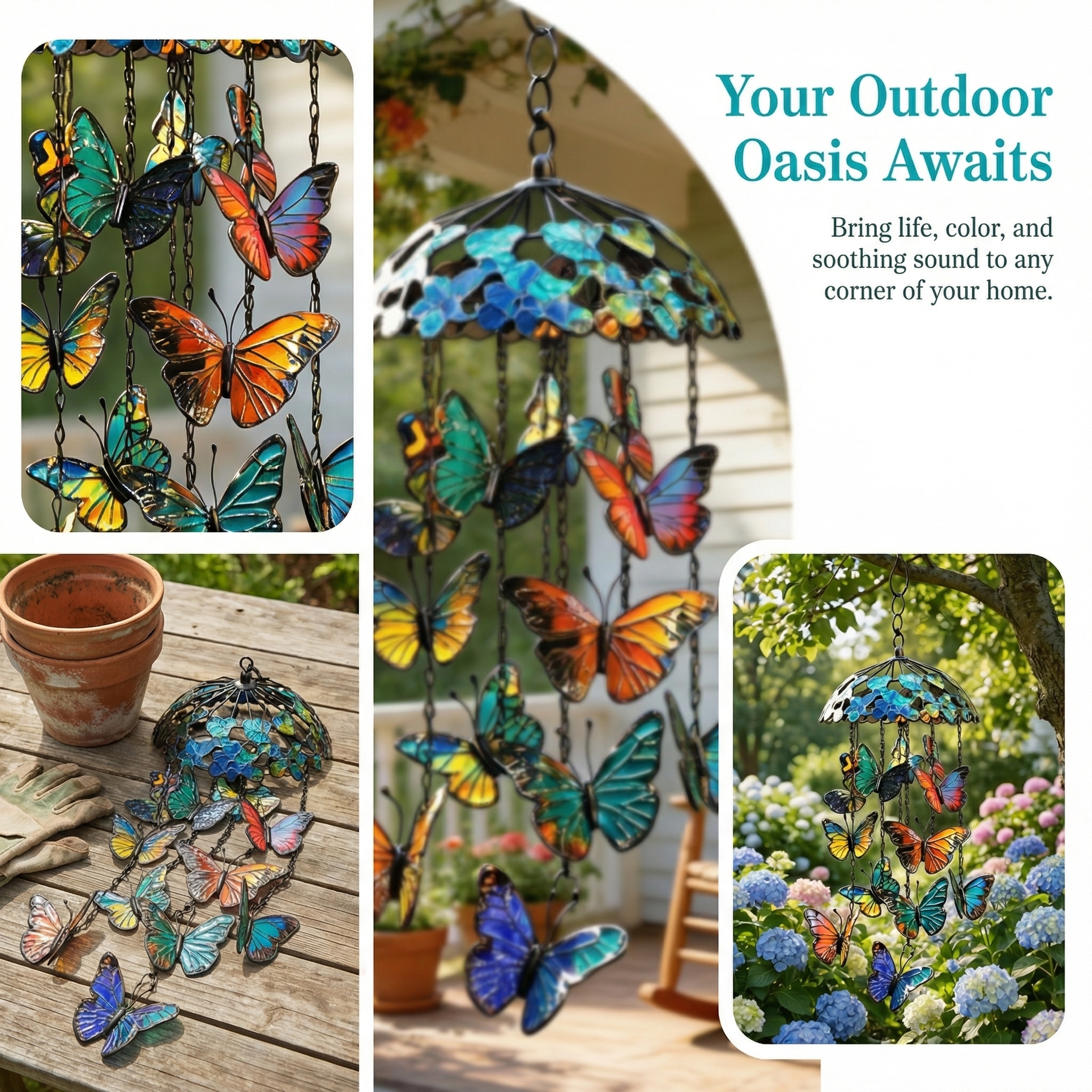 Colorful Butterfly Wind Chime