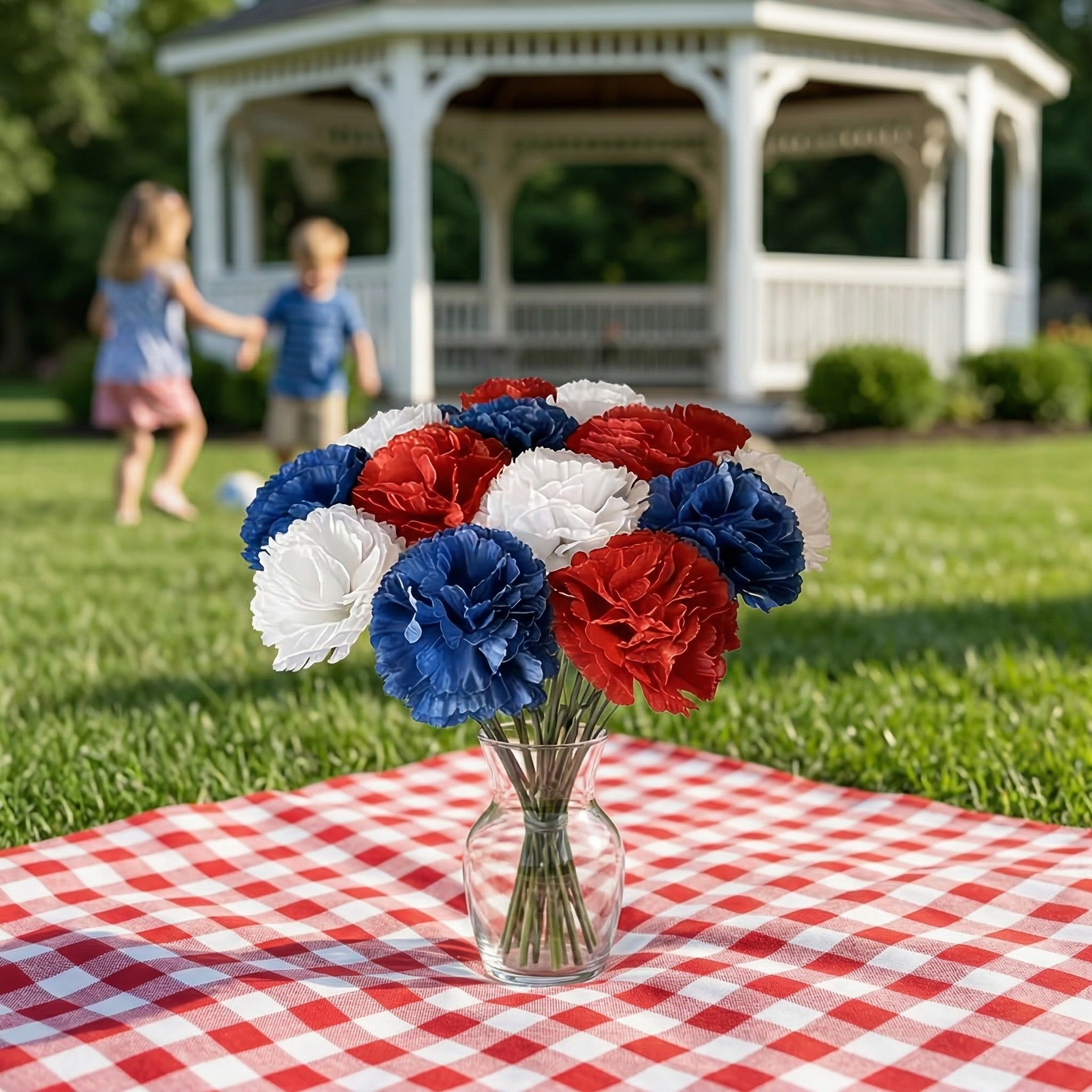 Patriotic Theme Artificial Carnation Bouquet 